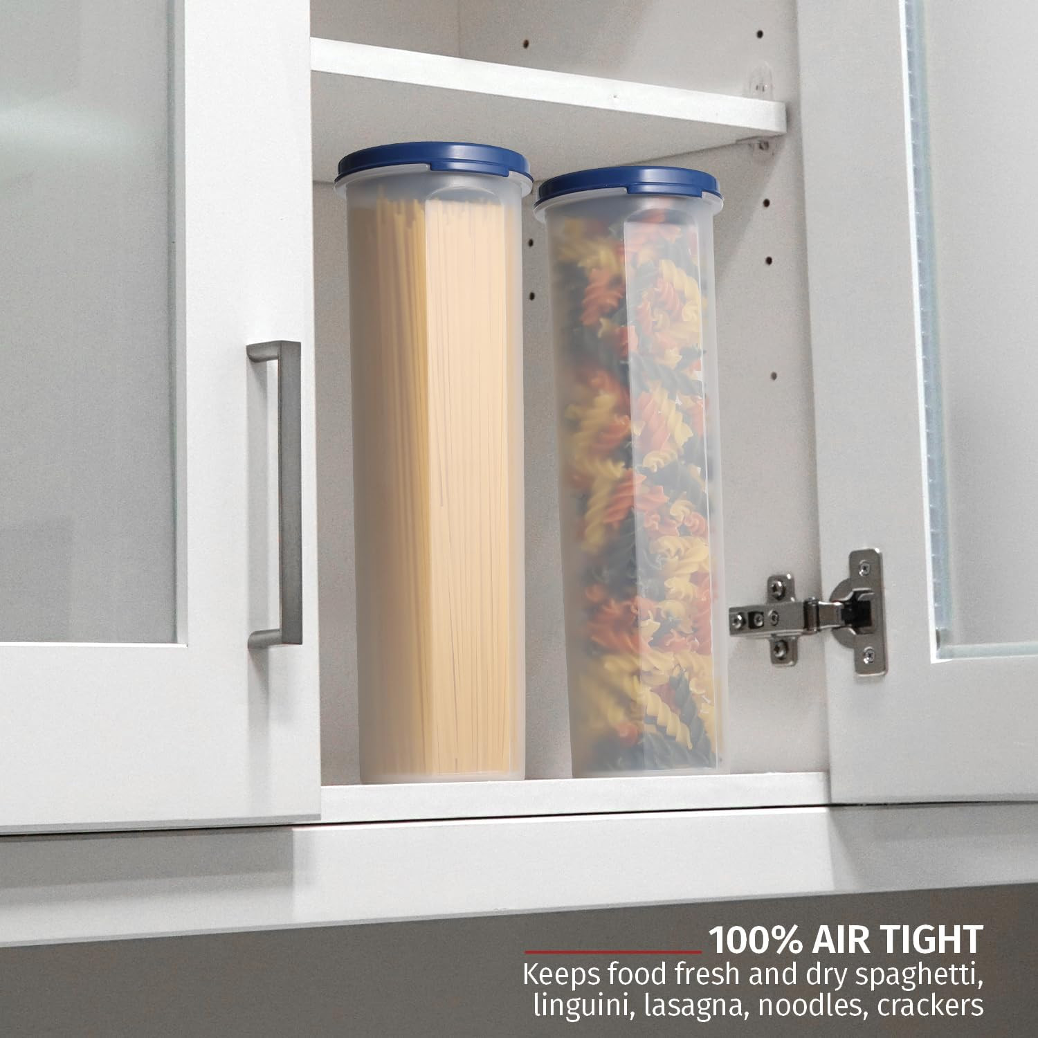 Tall Clear Spaghetti Pasta Container Storage with Lid-2 Pk.Multi-Purpose Kitchen