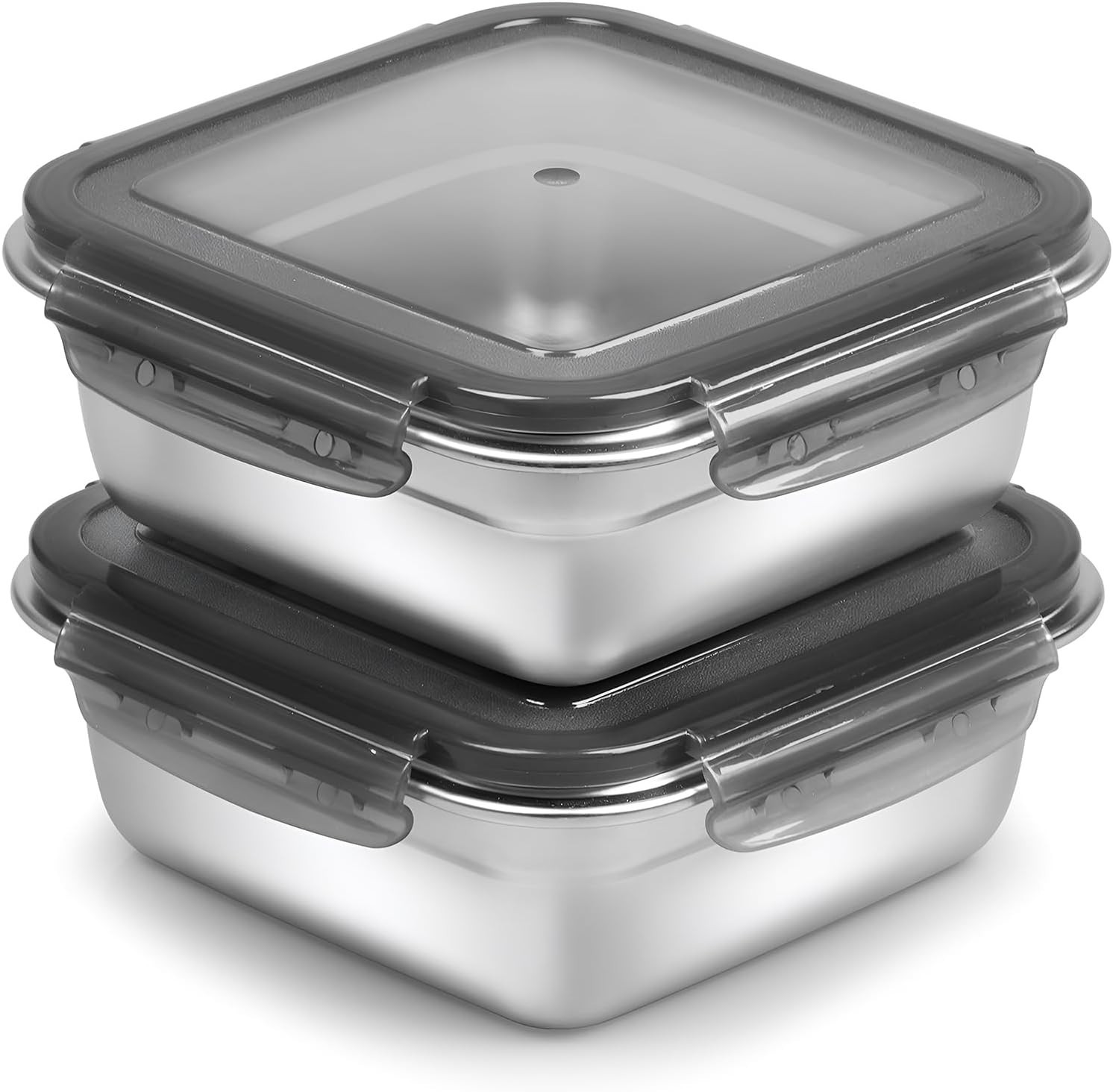 2 Pack Sandwich Containers, 24oz Stainless Steel Sandwich Box with Airtight L…