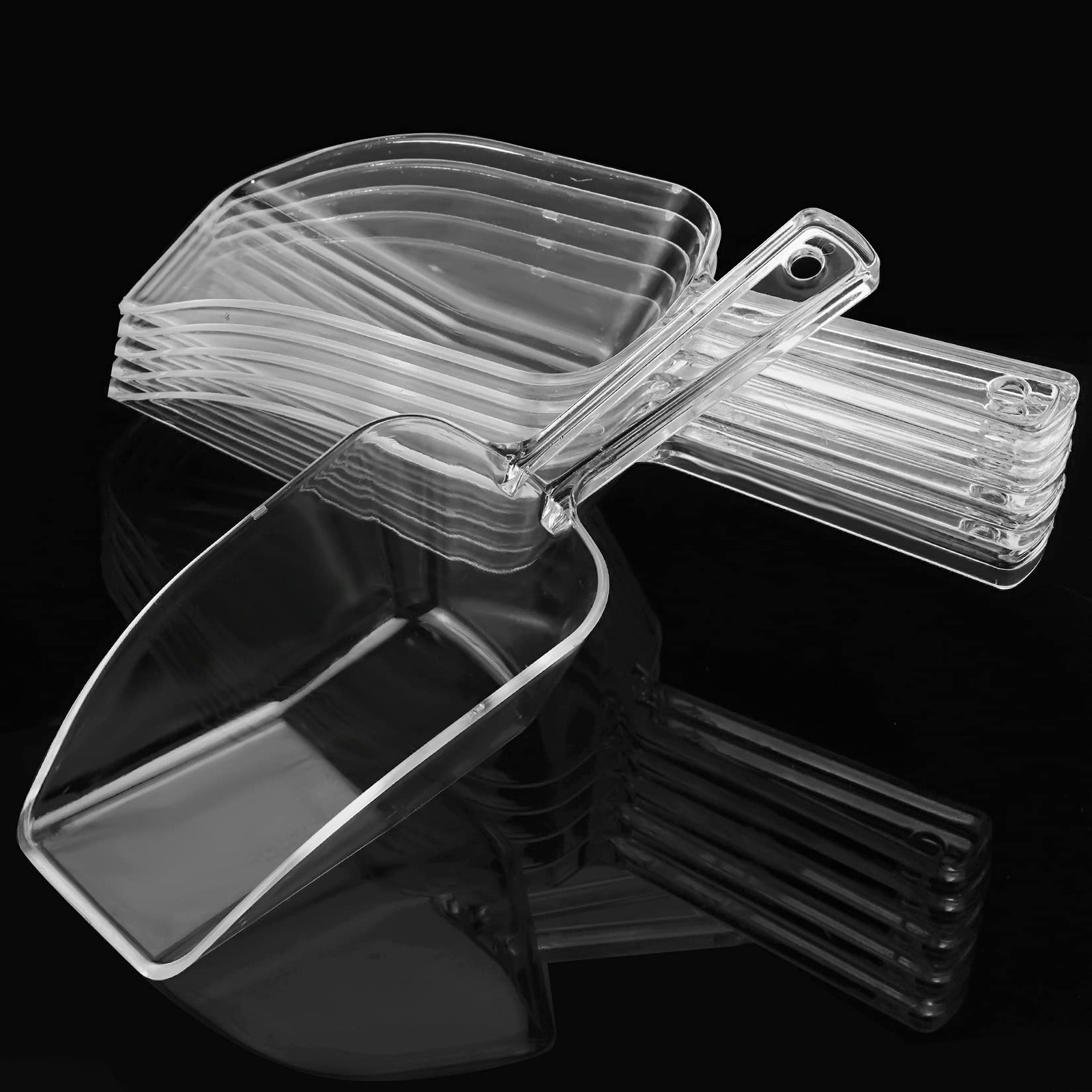 6 Pack Clear Candy Scoopers Popcorn Cookie Scoop for Candy Buffet Ice Cubes