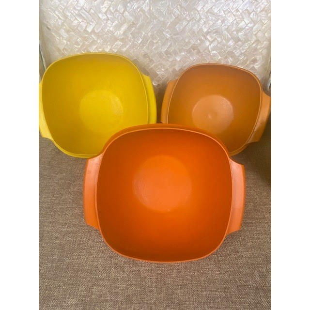 Orange Harvest Colors Tupperware Mixing Serving Bowls 4 Pc. Replacements No Lid