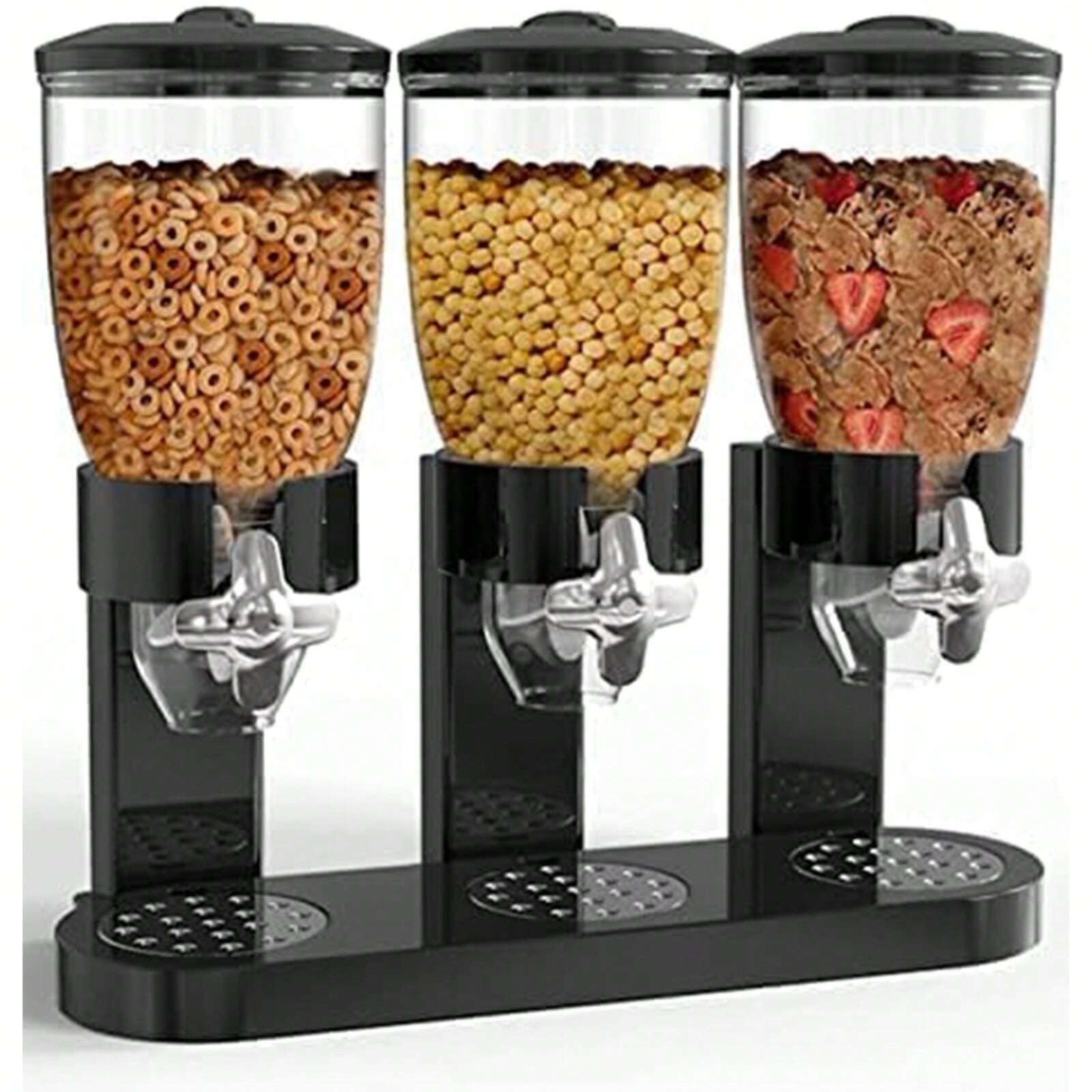 2L Dry Food Dispenser Double Triple Cereal Storage Container for Kitchen Pantry