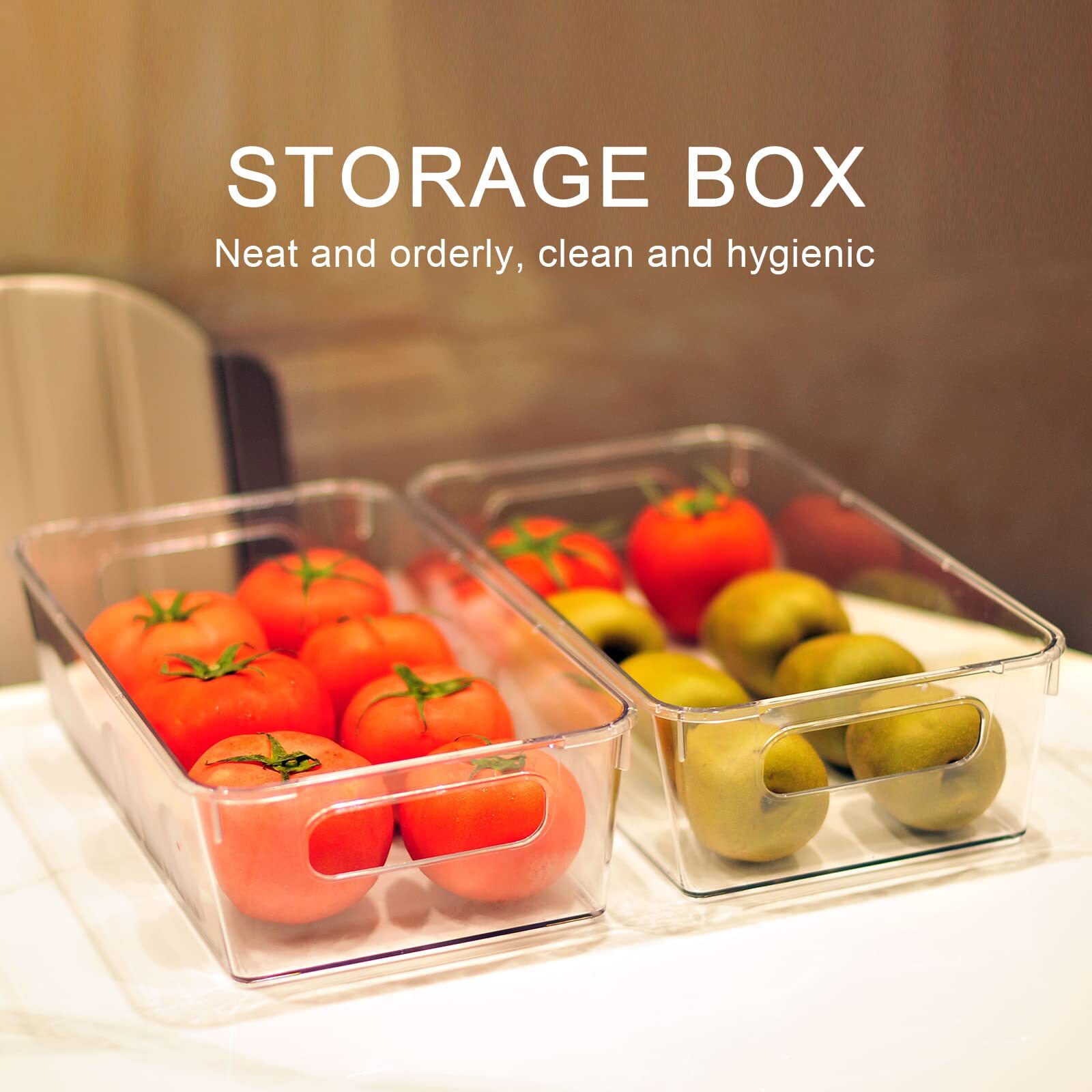 Yaseingoo 6-Pack Refrigerator Organizer Bins Set, Clear Fridge Organizer Bins –