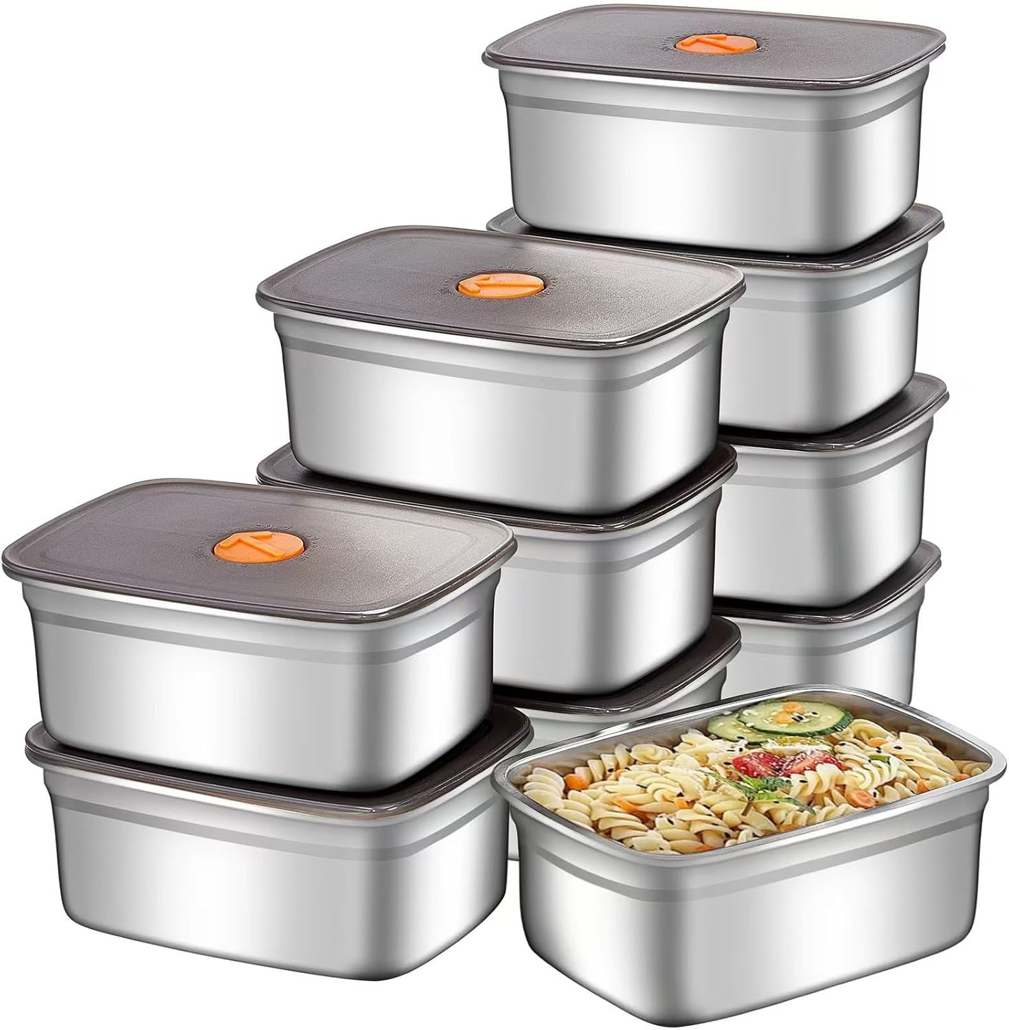 20 PCS Food Storage Containers with Lids Airtight (10 Containers & 10 Lids)，Stai