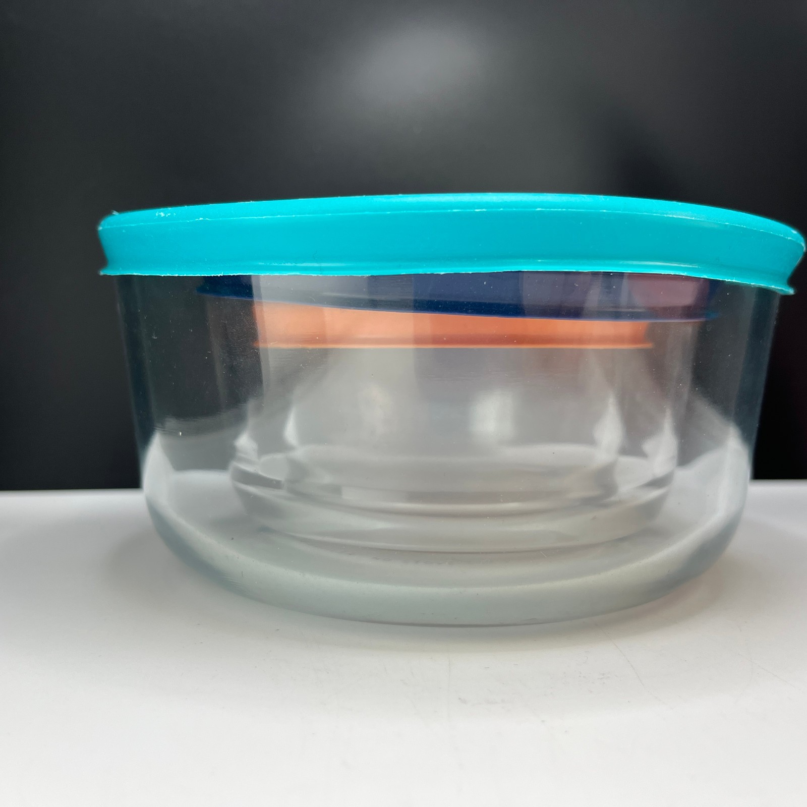 Lot of 5 Pyrex Storage Bowls Clear Three 1 cup One 2 cup and One 4 cup with Lids