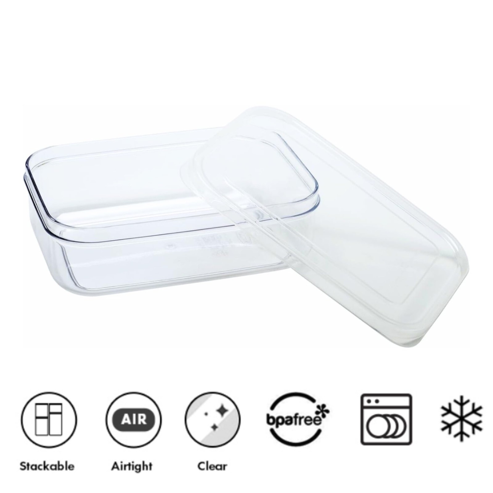 Lustroware Set of 6 Micro Clear 21oz Kitchen Pantry Food Storage Container Set