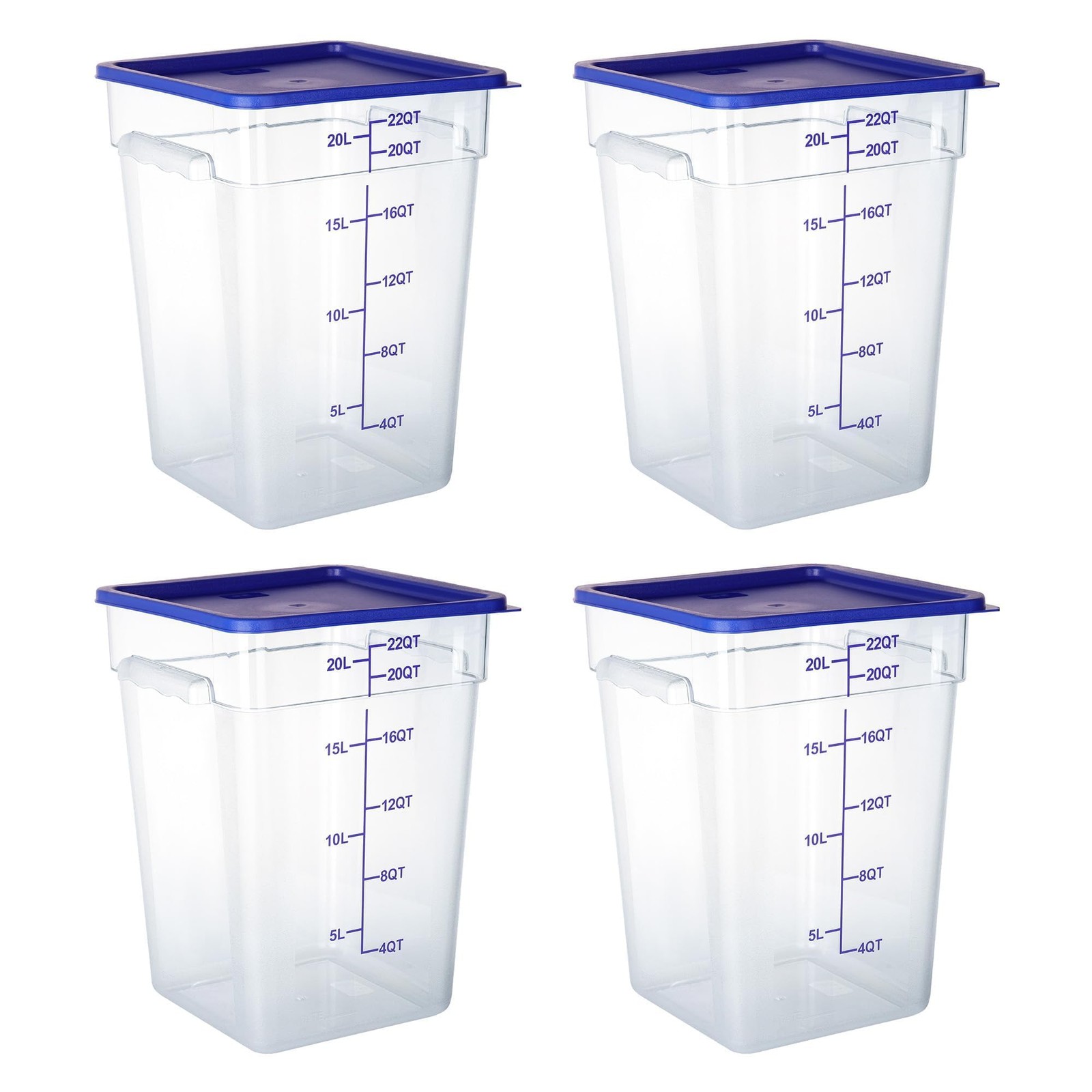 4 Pack Clear Food Storage Containers with Lids and Handles Polycarbonate Squa…