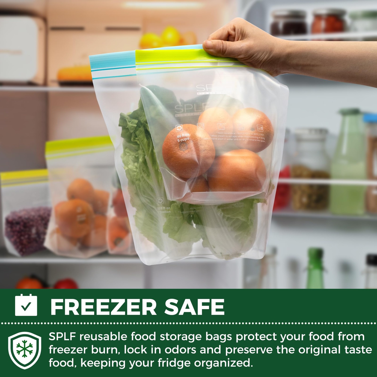 12 Pack Reusable Gallon Freezer Bags Dishwasher Microwave Safe, 1 Gallon BPA …