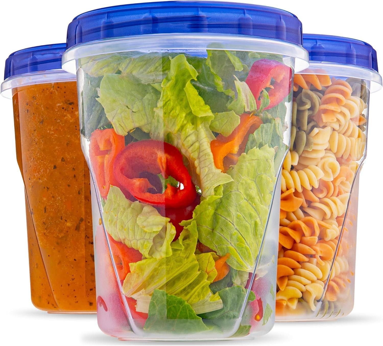 Plastic Food Deli Containers With Twist Top Lids – 32 Oz 3 Pack Soup & Storage