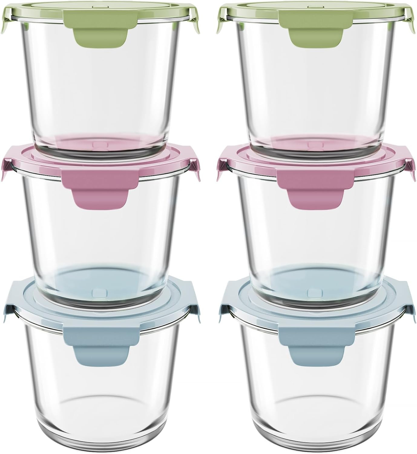 3Cup/23Oz Glass Meal Prep Containers with Vented Lids Food Storage, 4 PACK | Sou