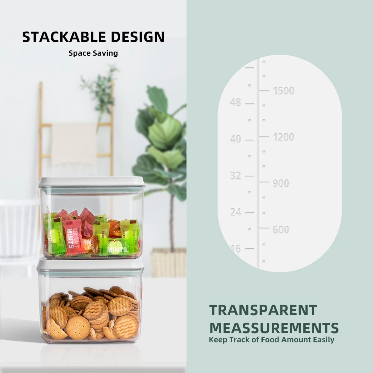 12 Pcs Pop Airtight Food Storage Containers with Lids for Kitchen Pantry Organiz