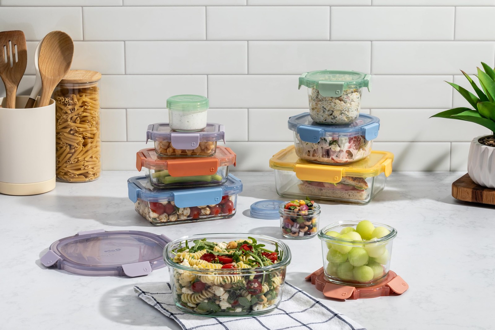 Color Lock 20PC Mixed Glass Food Storage Sets, Leak-Proof Glass Food Storage …