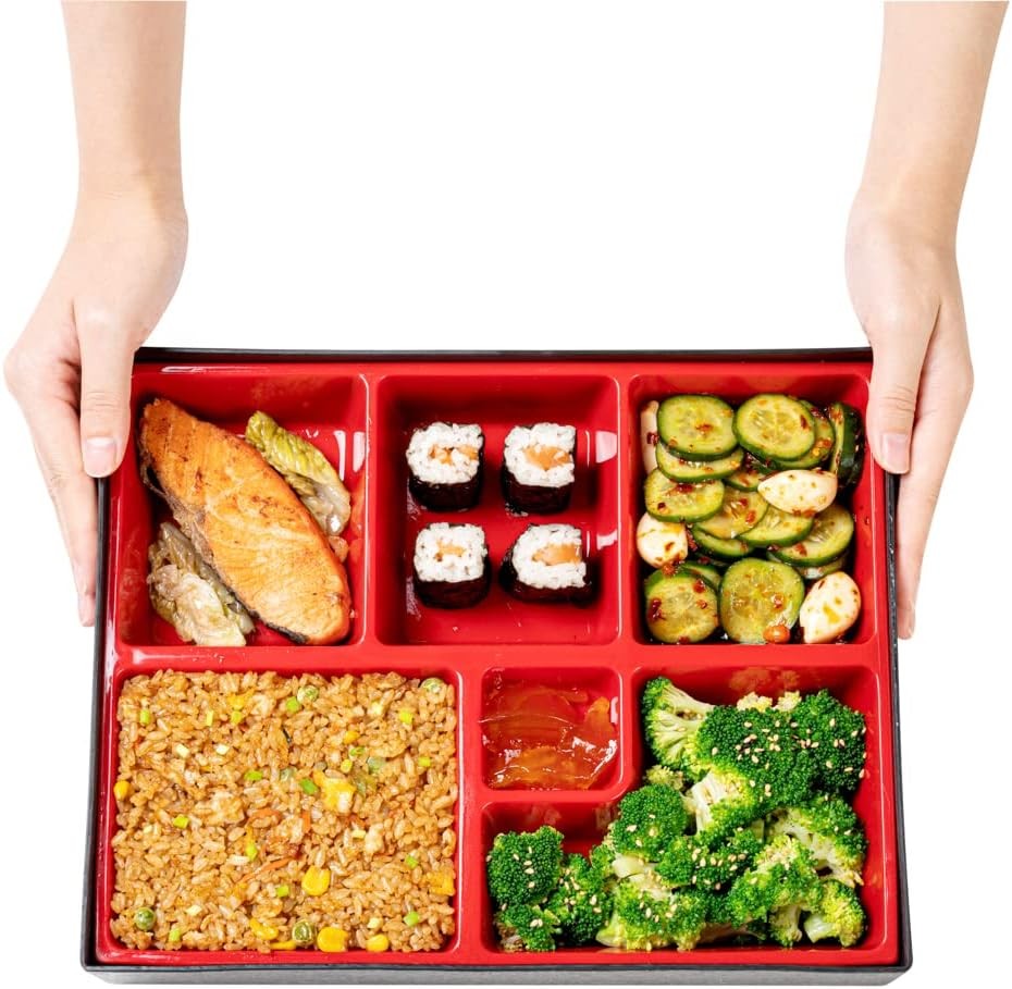 Restaurantware-12.2 x 9.8 x 2.4 Inch Compartment Lunch Large, Black