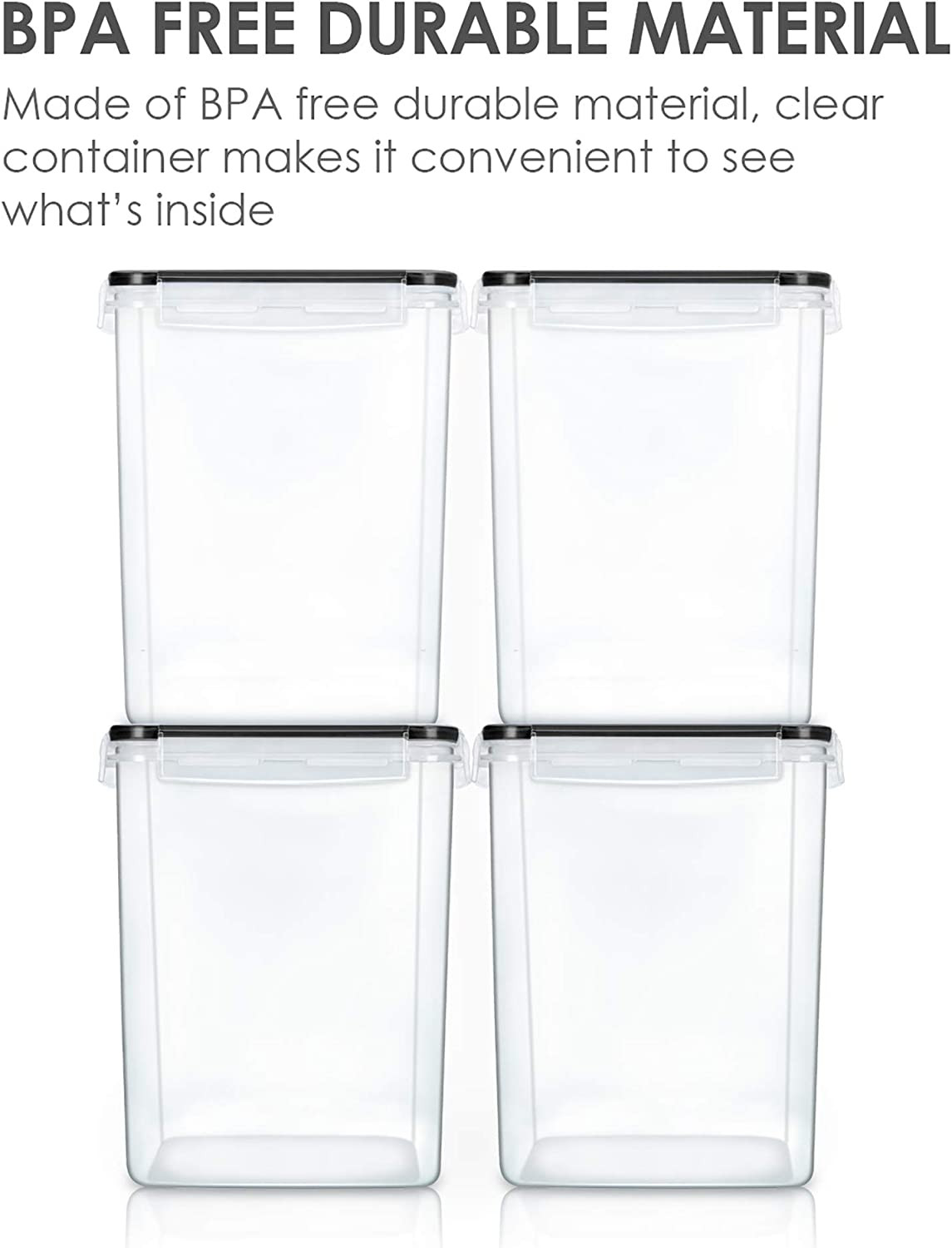 4Pc Large Food Storage Container 176Oz, BPA Free for Flour, Sugar, Baking Supply