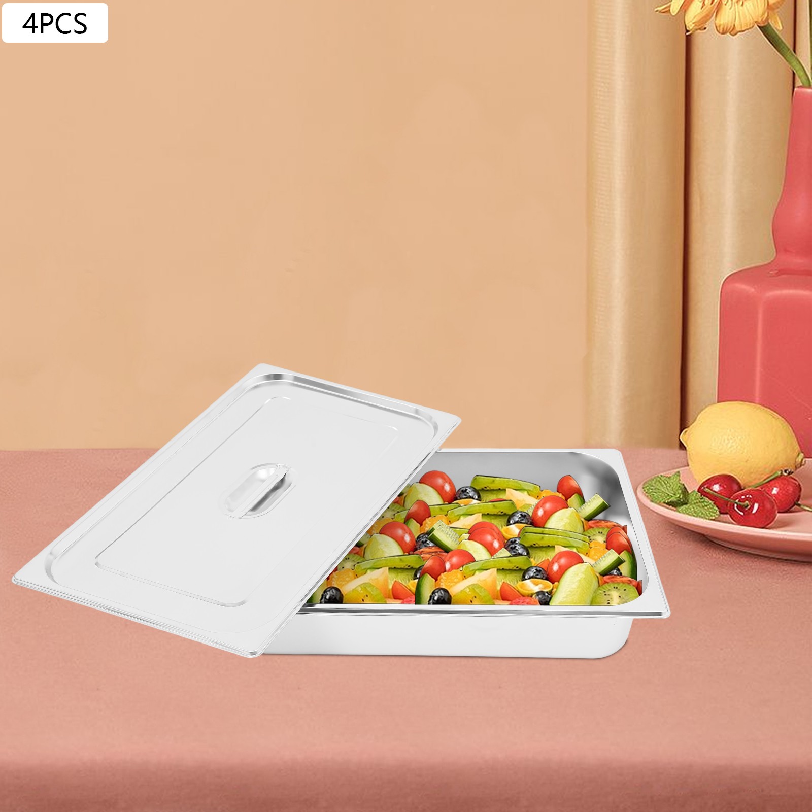 Food Pan with Lid Steam Table Pan Stainless Steel Steam Table Pan