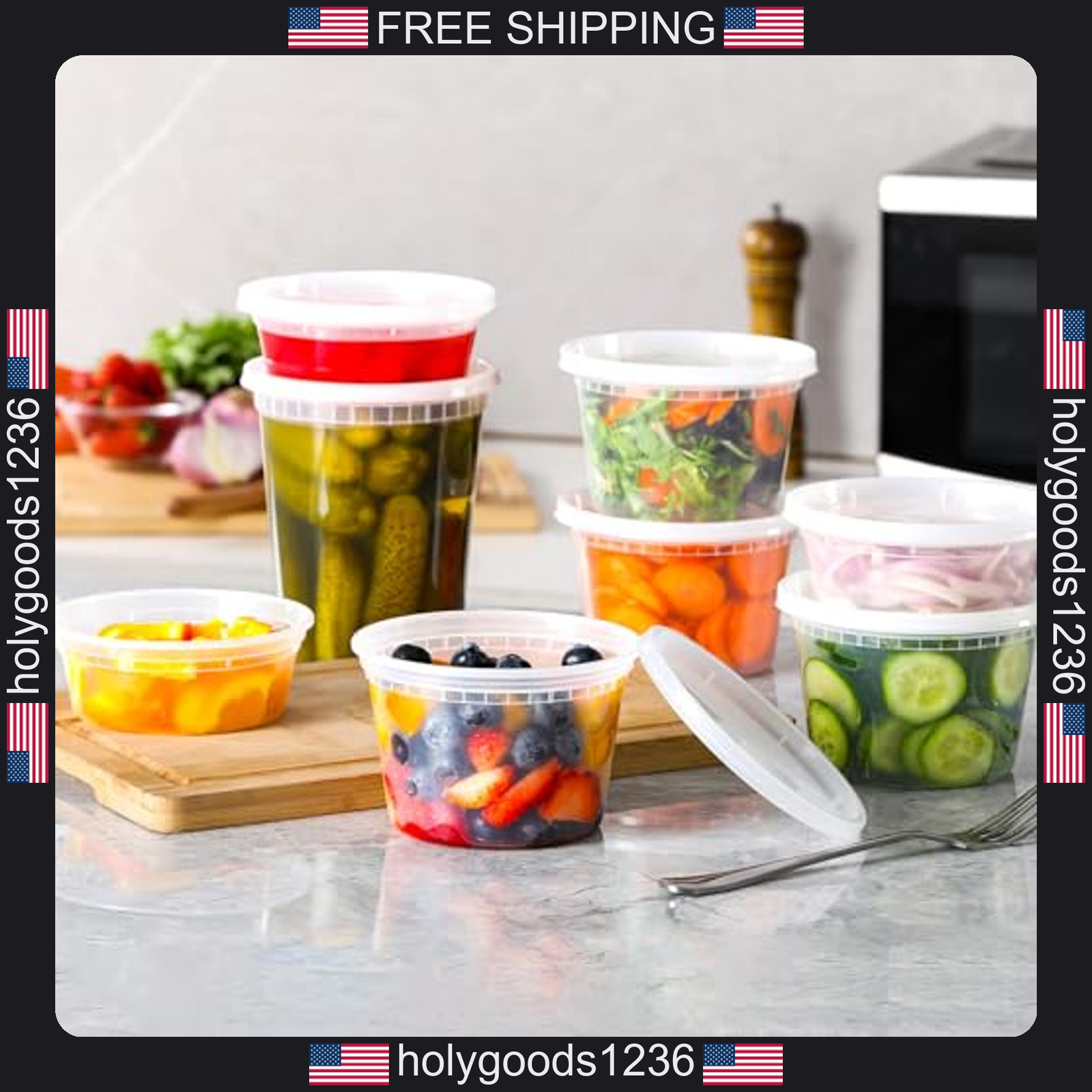 24 Pack Food Storage Containers with Lids BPA-Free Plastic Meal Prep