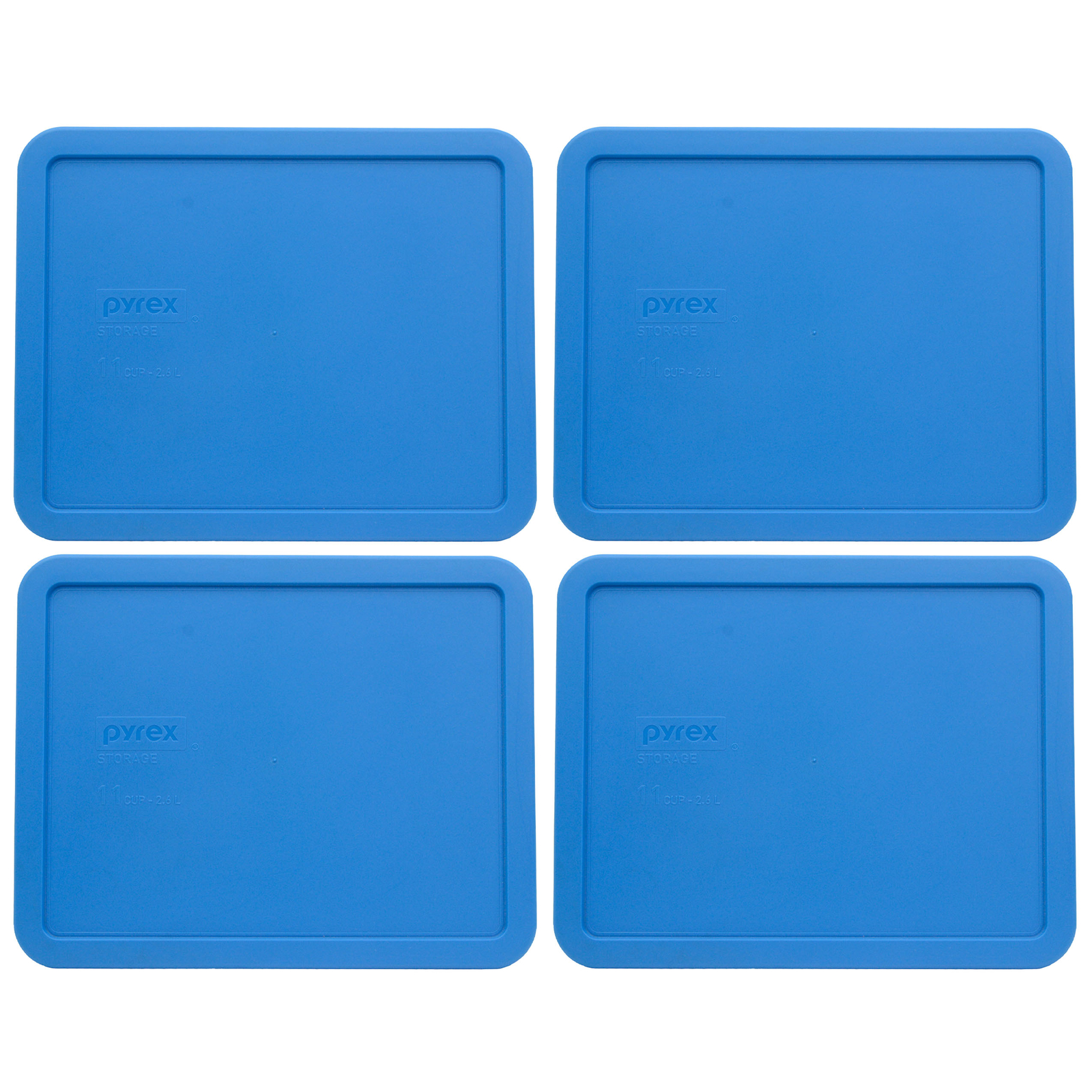 Pyrex 7212-PC Marine Blue Rectangle Plastic Food Storage Replacement Lid(4-Pack)