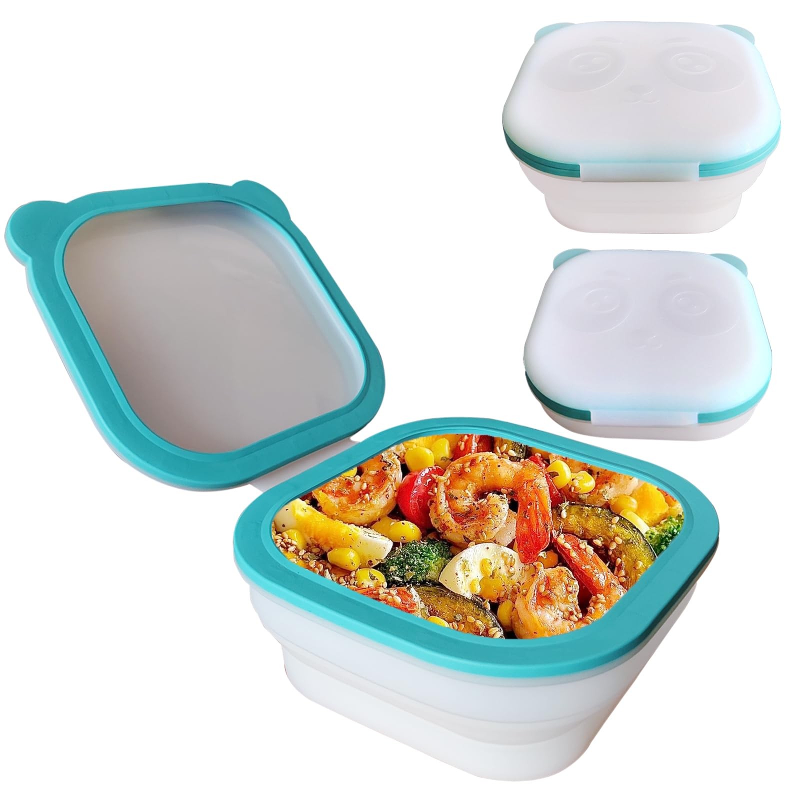 Magnetic Food Container with Lid Foldable Food Storage Silicone Airtight Stor…