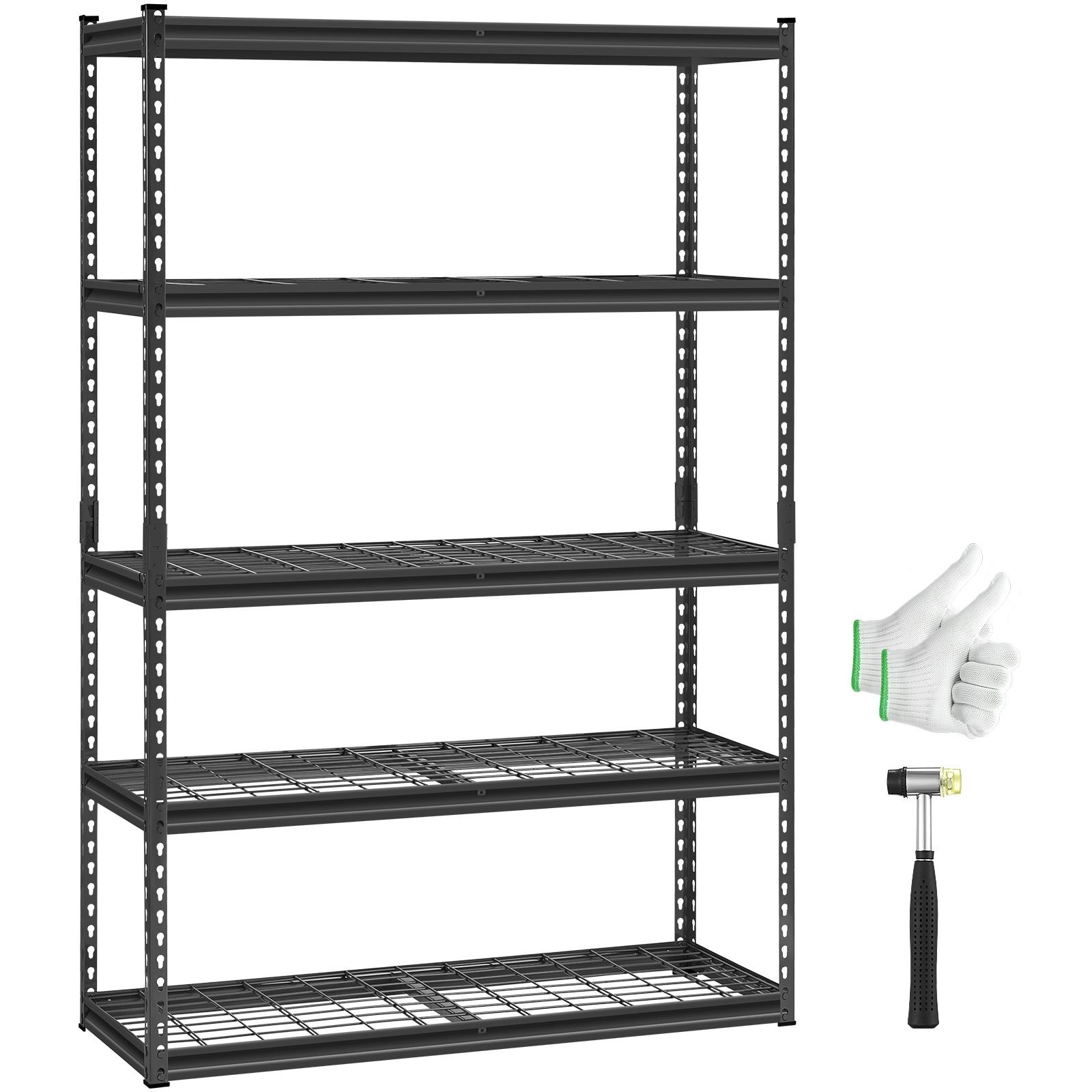 Storage Shelves, 2500 lbs, 5 Tier Heavy Duty Garage Shelving, 18″ D x 48″ W x