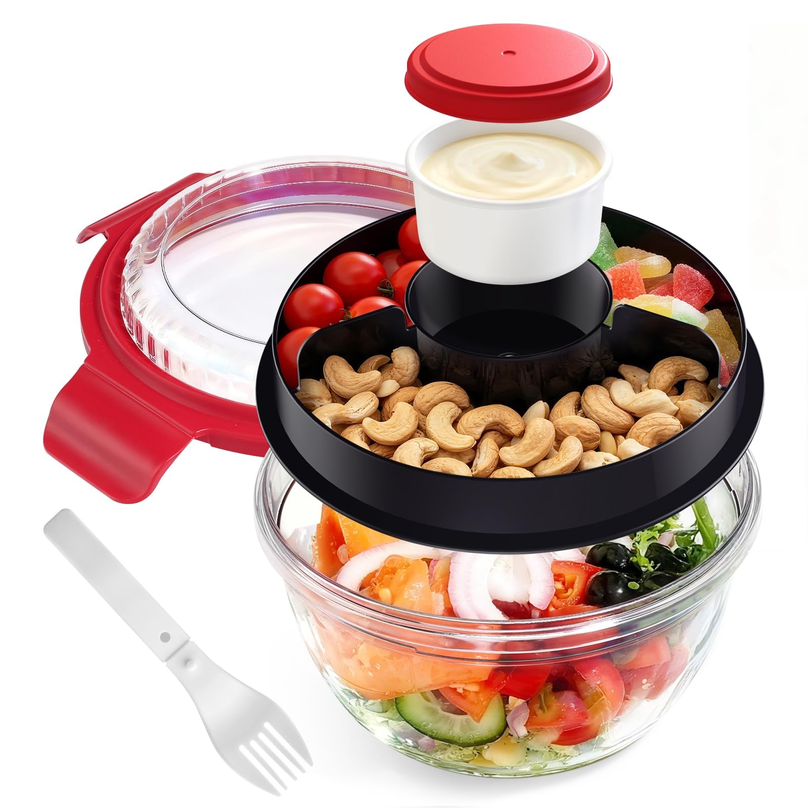 WHALEHOUSE Clear Eco-friendly SK chemicals ECOZEN Salad Standard, Red