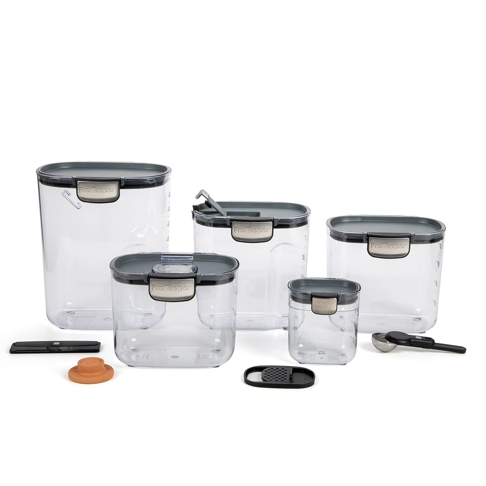 + Airtight Food Storage Container Set – Clear Plastic Flour and Sugar Caniste…