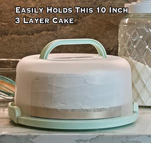 Round Cake Carrier with Lid and Handle for 10 Inch Cake Pie Muffin Pizza