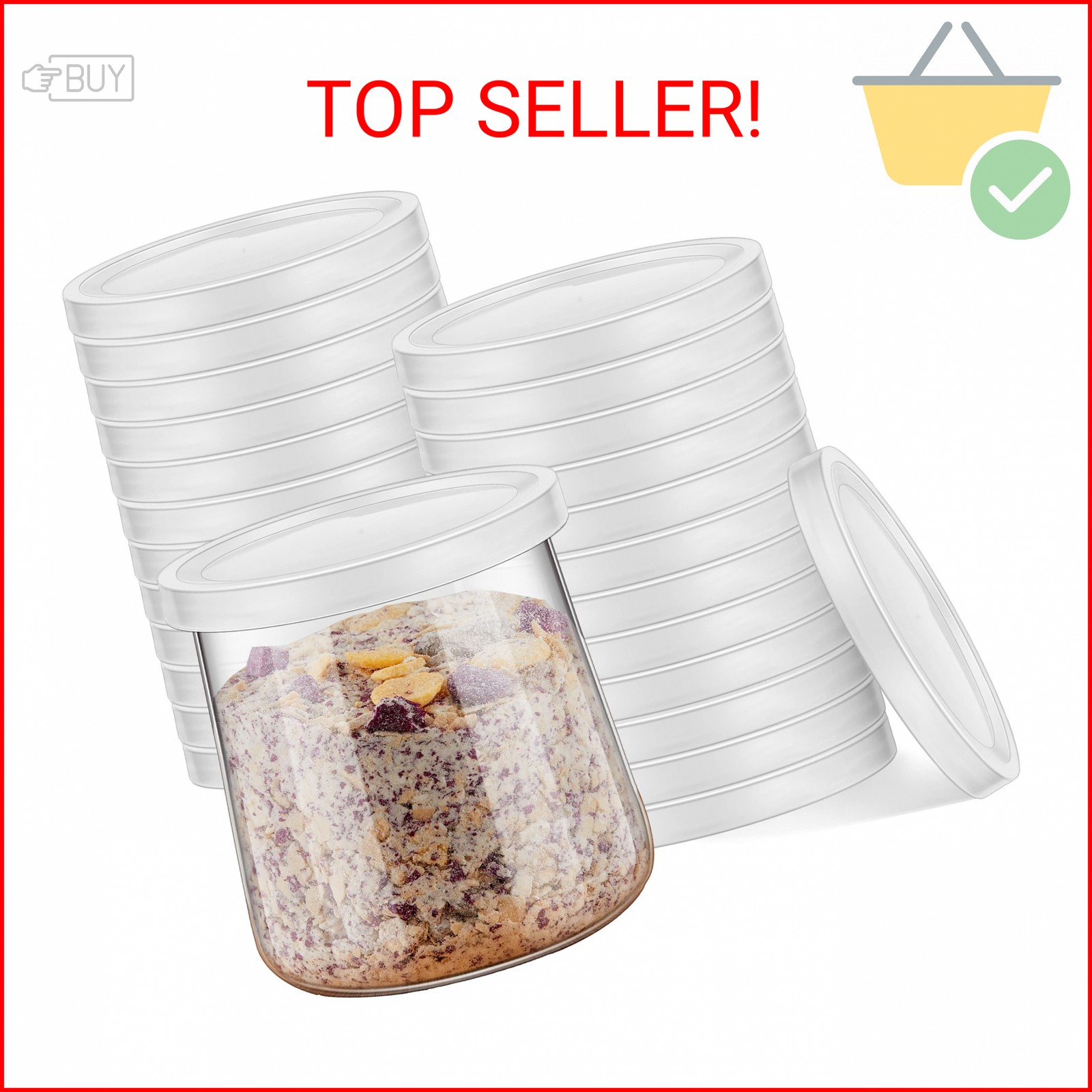 Tessco for you 24 Pieces Yogurt Container Lids Plastic Jar Lids Not Included Jar