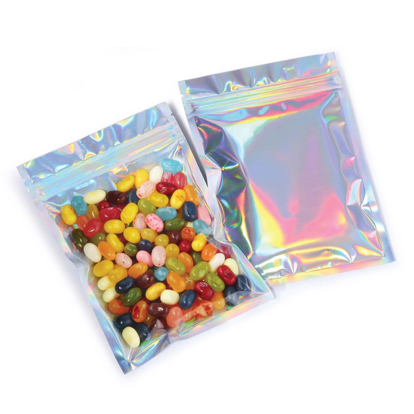 Mylar Bags with Zipper Seal 4.5″ x 6.5″ | 100 Bags | Rainbow Holographic | Se…