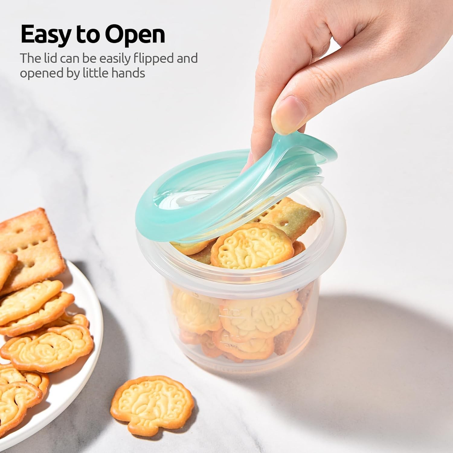 2Pc 4oz Silicone Food Containers Airtight Snack Box Freezer Microwave Safe