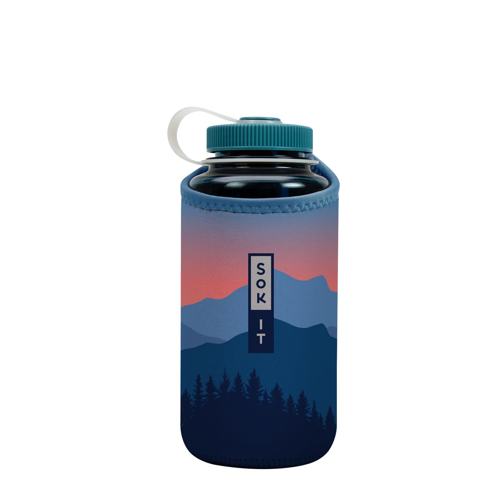 Sok It BotlSok Water Bottle Sleeve Insulated Neoprene Cover Blue Ridge 32oz Nalg