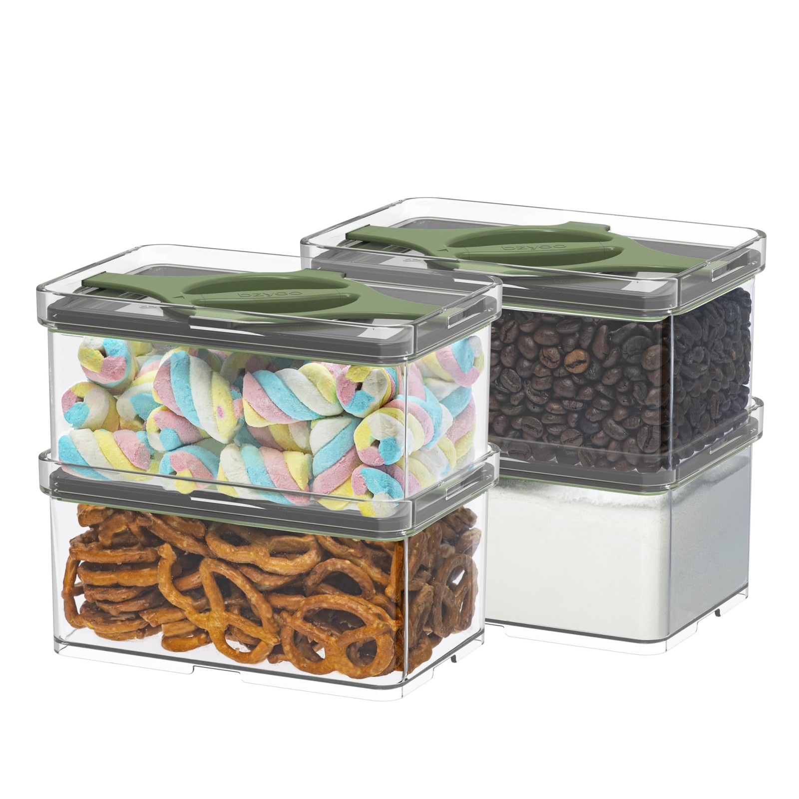 Prestoor 4-Pack Small 1/4 Gallon, 6.5 inches (L) x 3.3 (H), Green