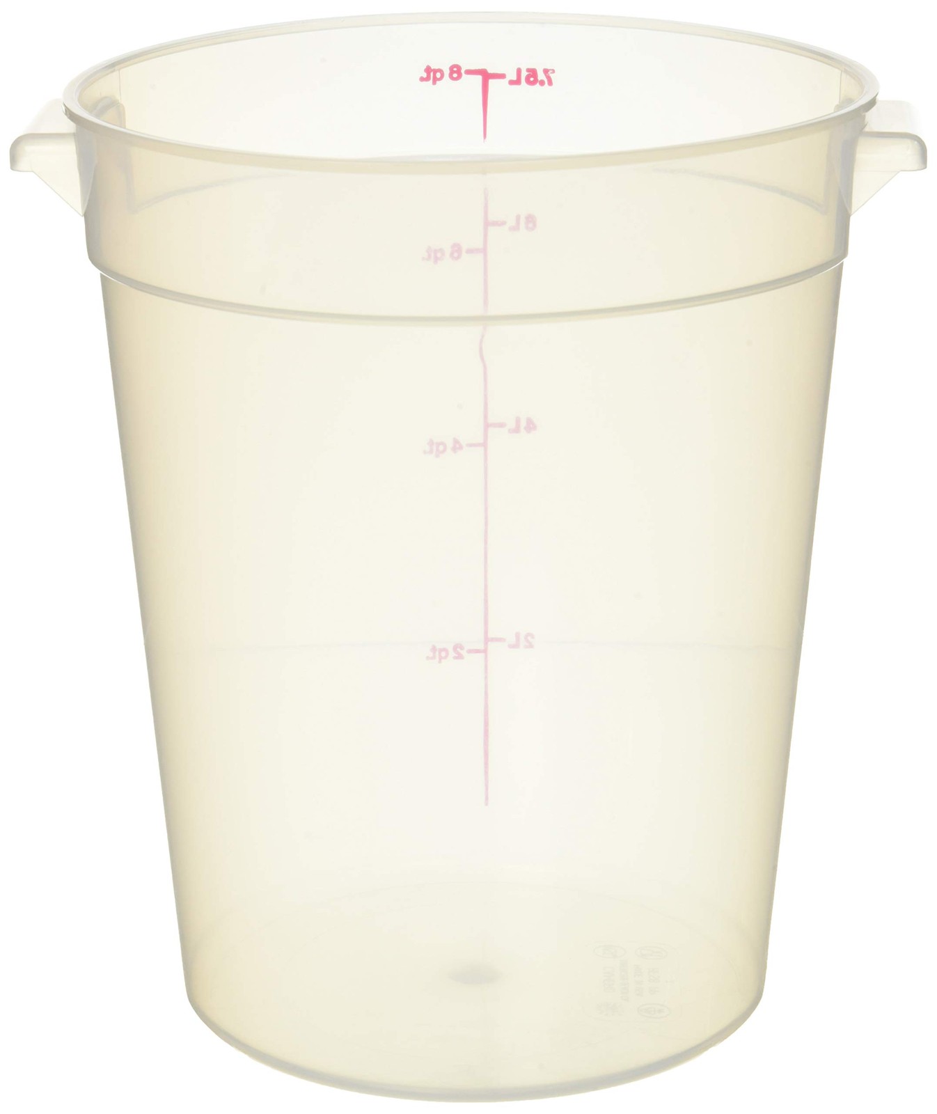 Cambro 8 qt Round Polypropylene Food Storage Container – 8 quart, Translucent