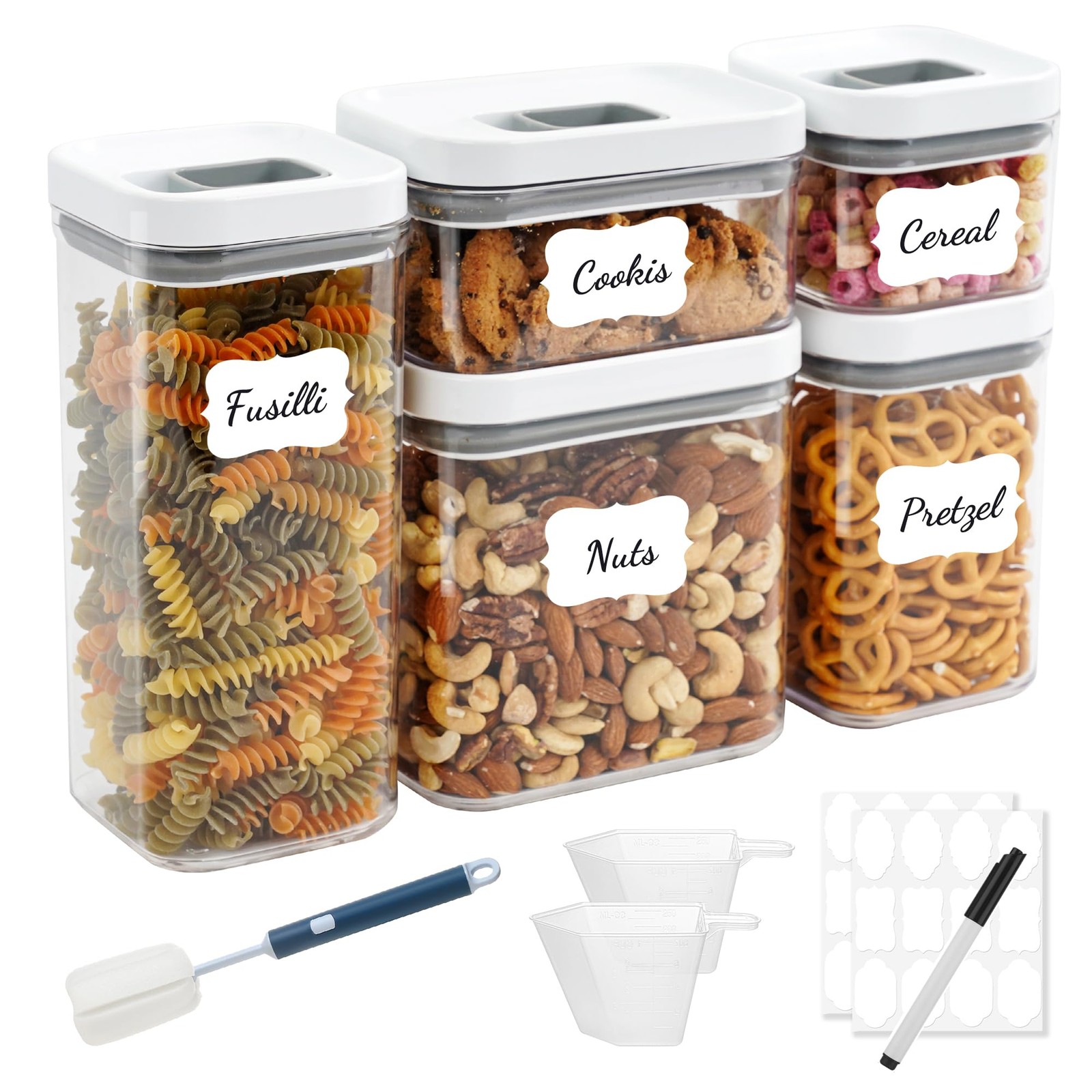 -Touch Seal Food Storage Containers with Lids, Airtight Stackable BPA-Free Pl…
