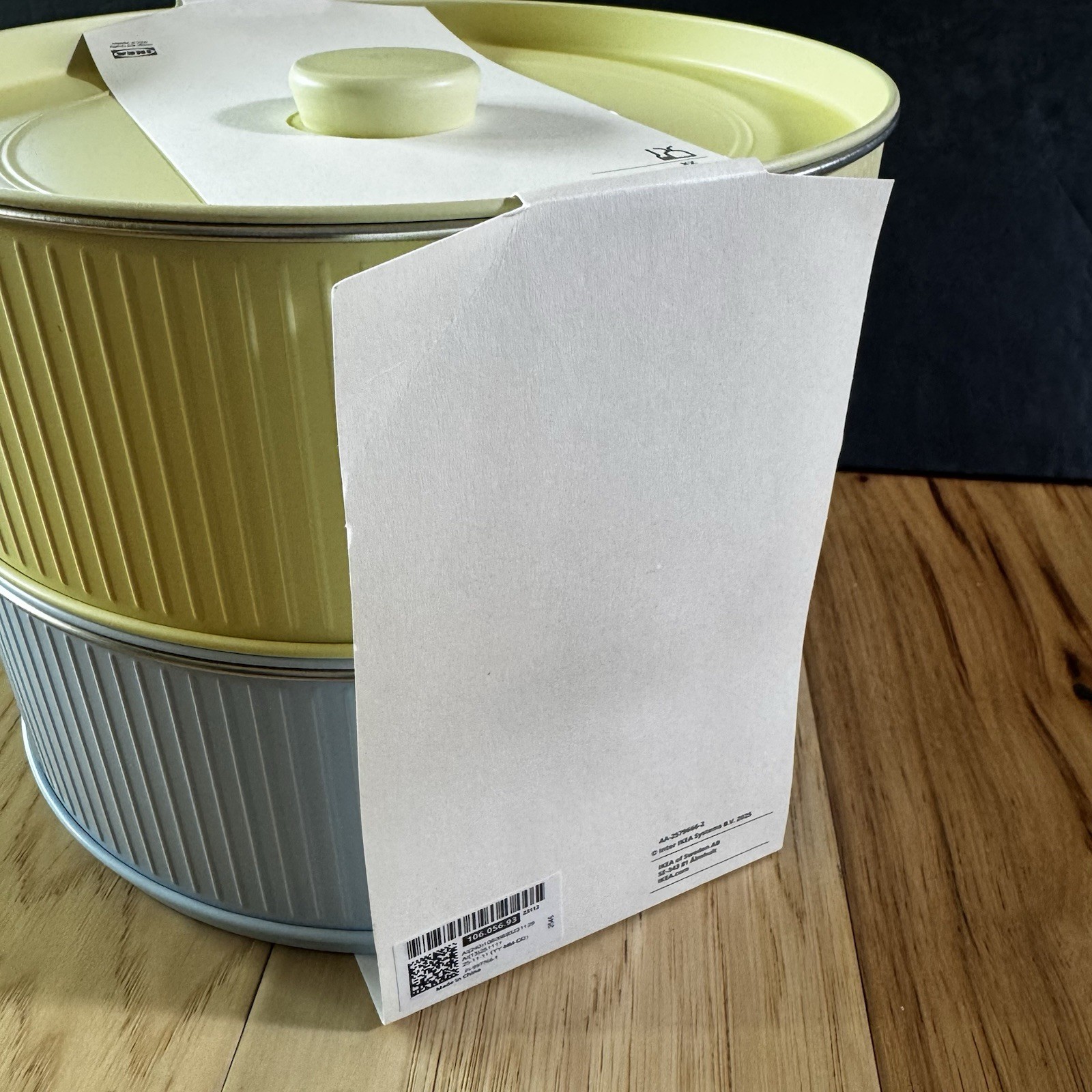 IKEA of Sweden BETTHAJ Food Storage Containers w Lids Set of 2 Yellow Blue New