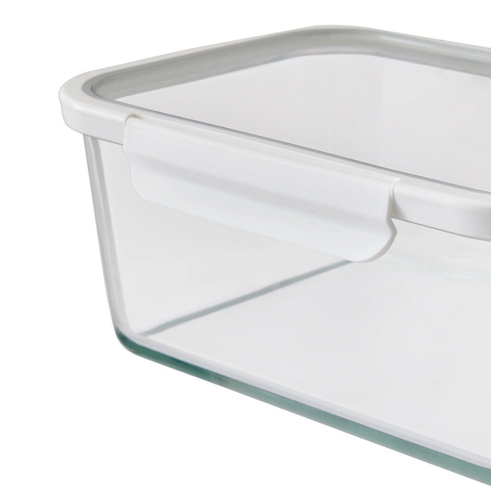 (2 pack) 14Cup Glass Food Storage Container with Tritan Lid. Set of 1, 2 Pieces