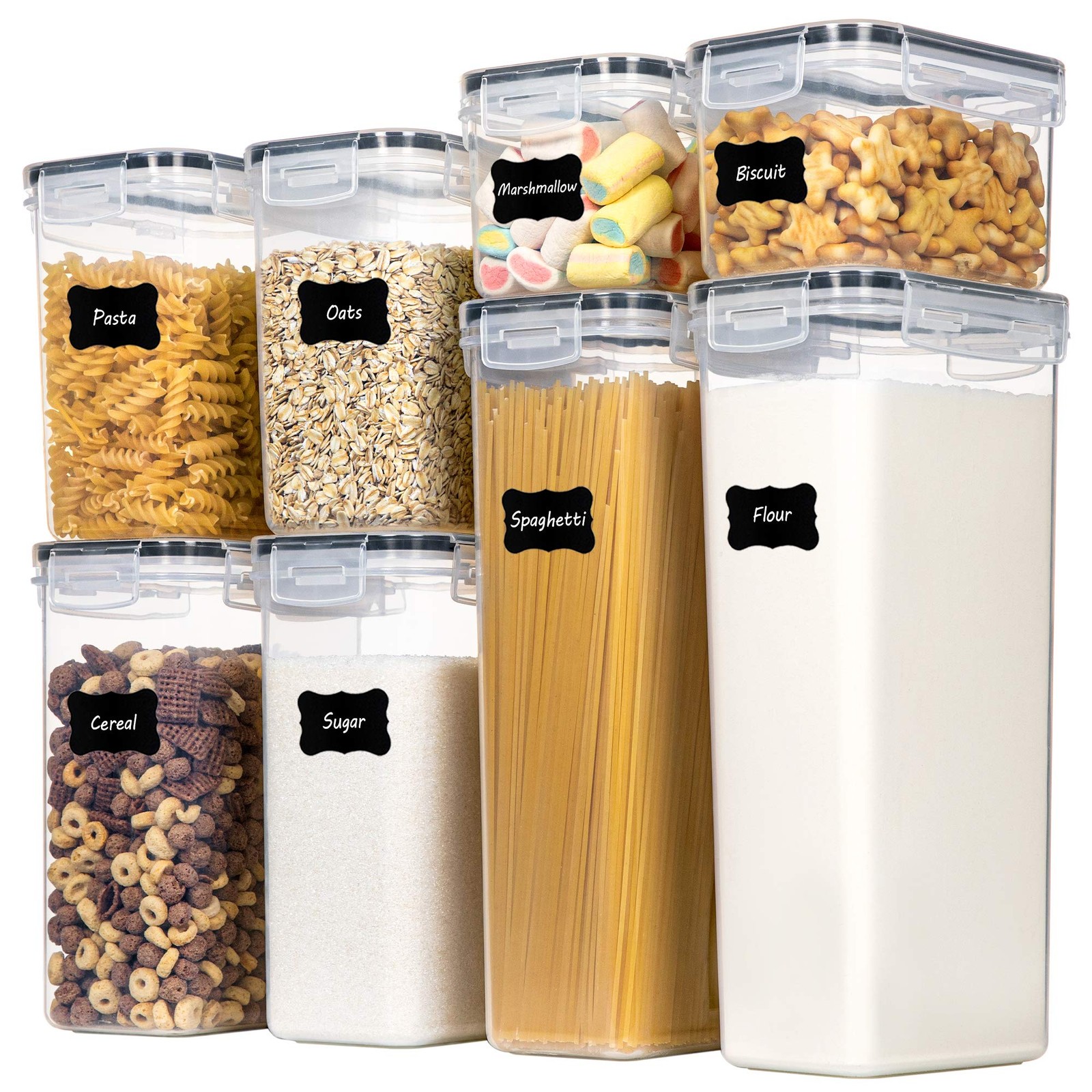 Airtight Food Storage Containers With Lids 8 Pcs Plastic Storage Canisters For K