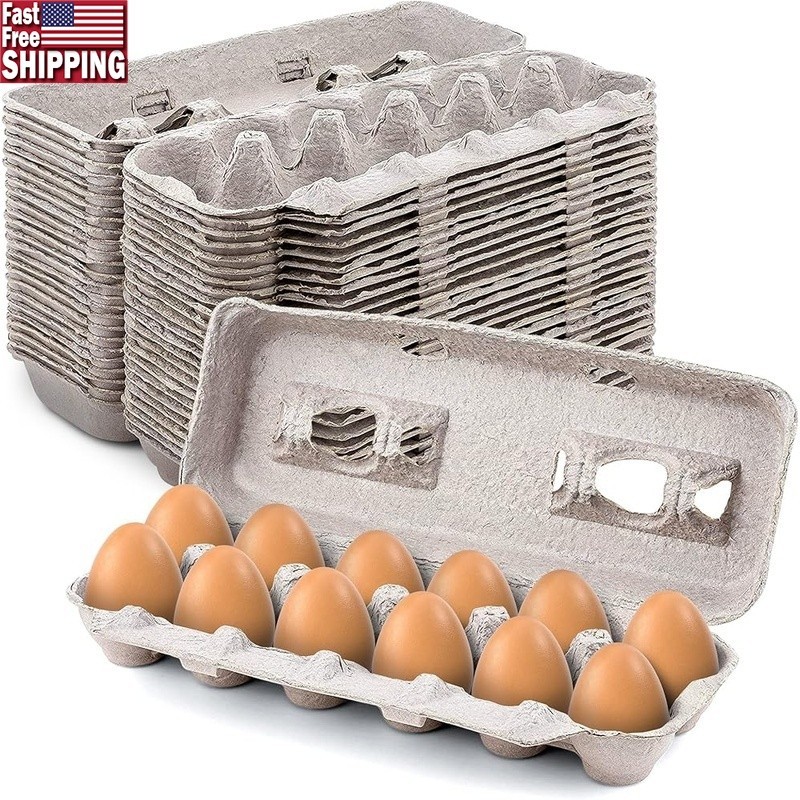 Reusable Recycled Pulp Egg Cartons Bulk Sturdy Storage Ideal Gifts Crafts New