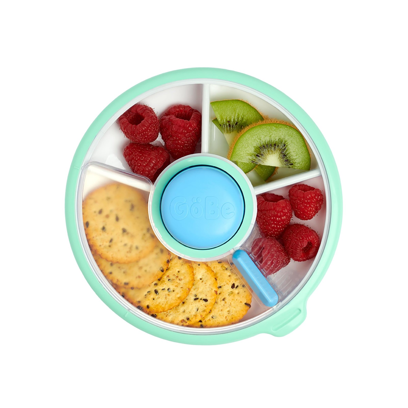 Kids Small Snack Spinner Slide Reusable Snack Container with 4 Compartment D…