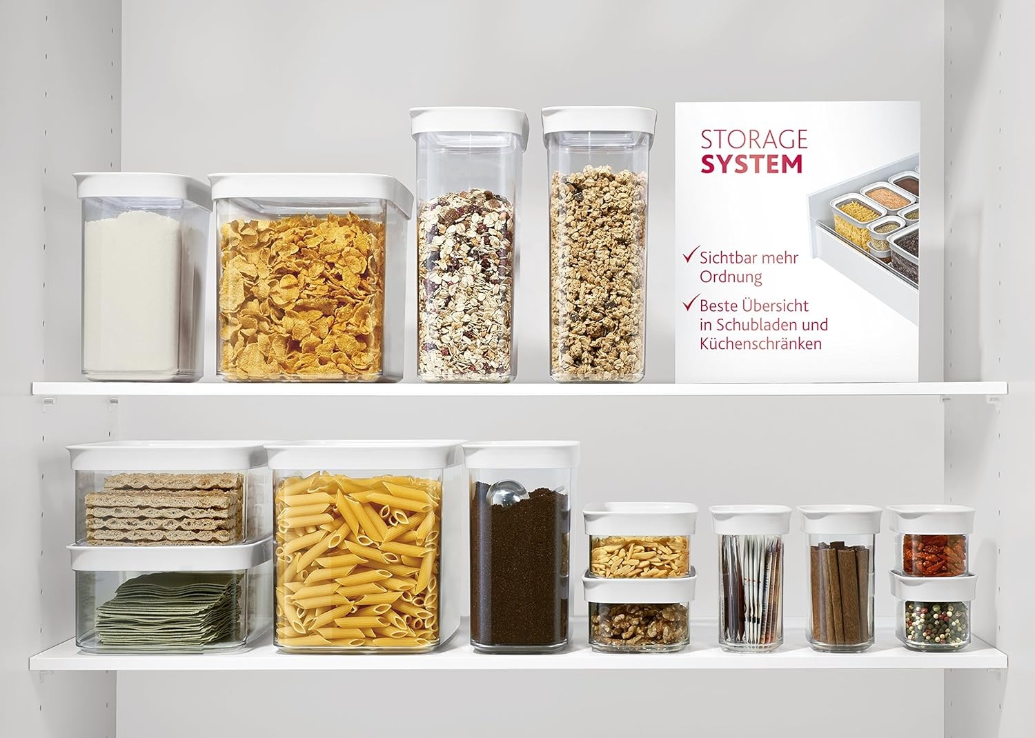 Emsa 513555 Optima rectangular dry goods storage container with lid, 0.38 litres