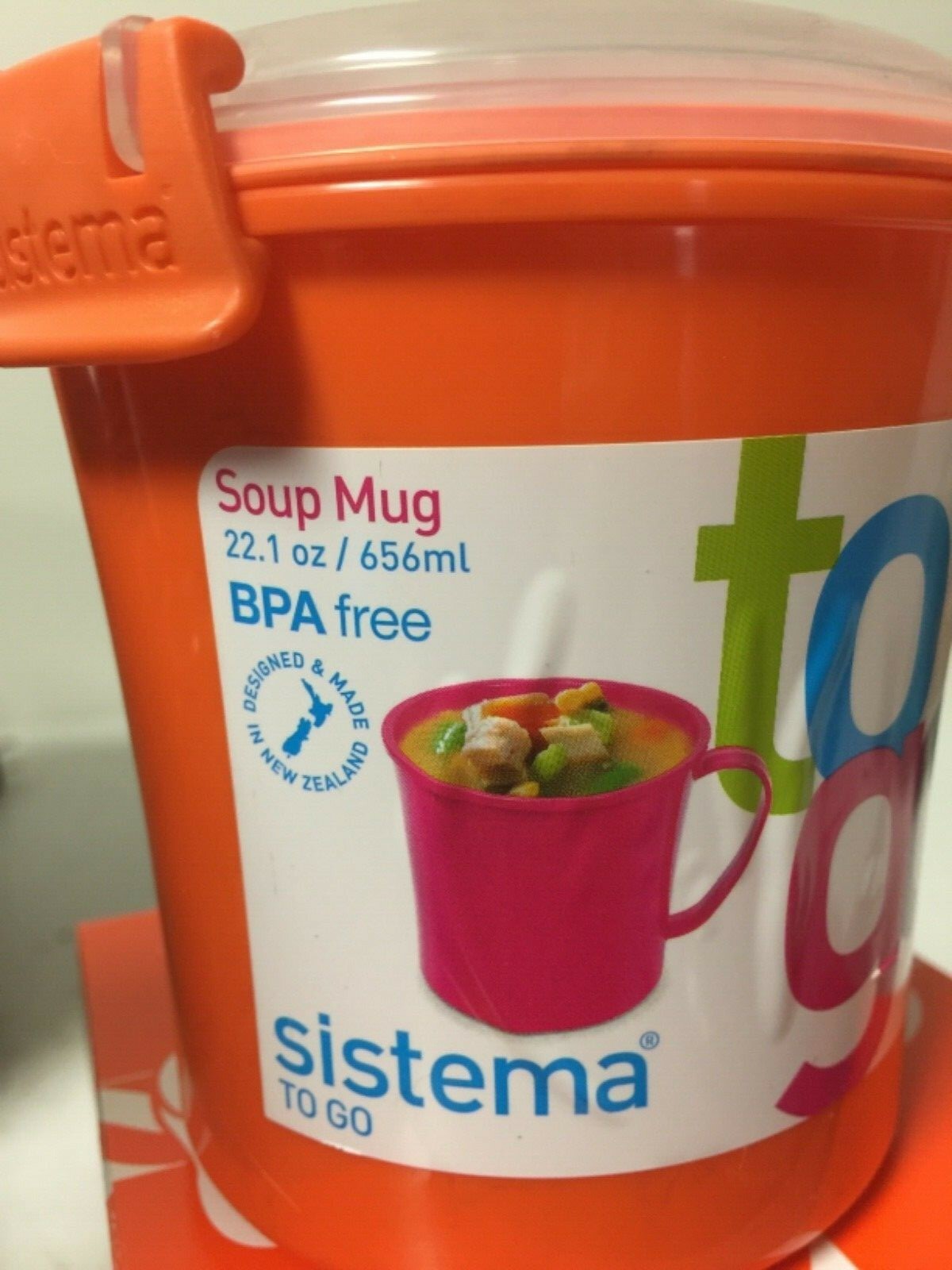 Brand New with gift boxes Sistema To-Go Soup Mug 22.1 oz Microwave Safe BPA free