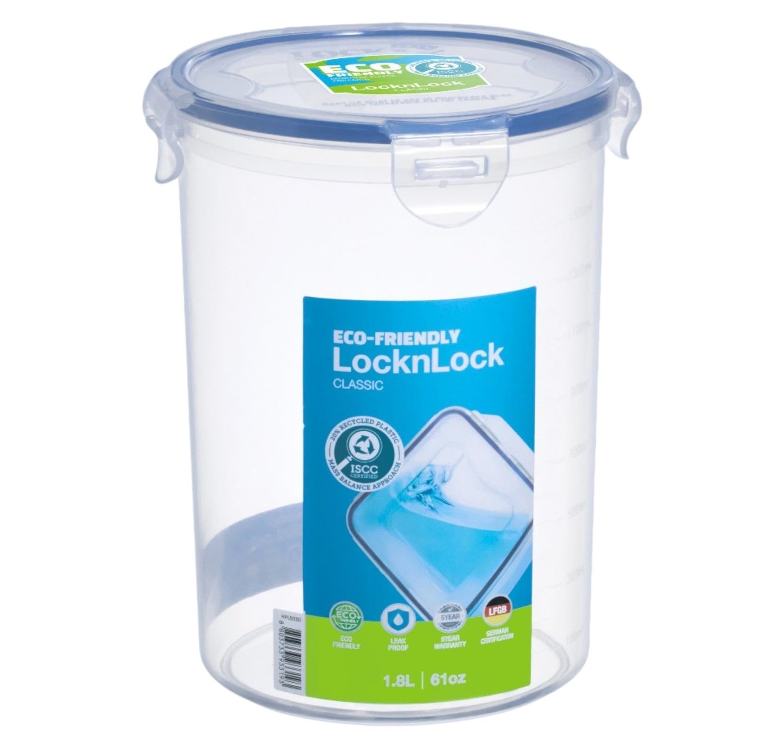 Lock & Lock 61fluid Ounce Round Food Container Tall 71/2cup