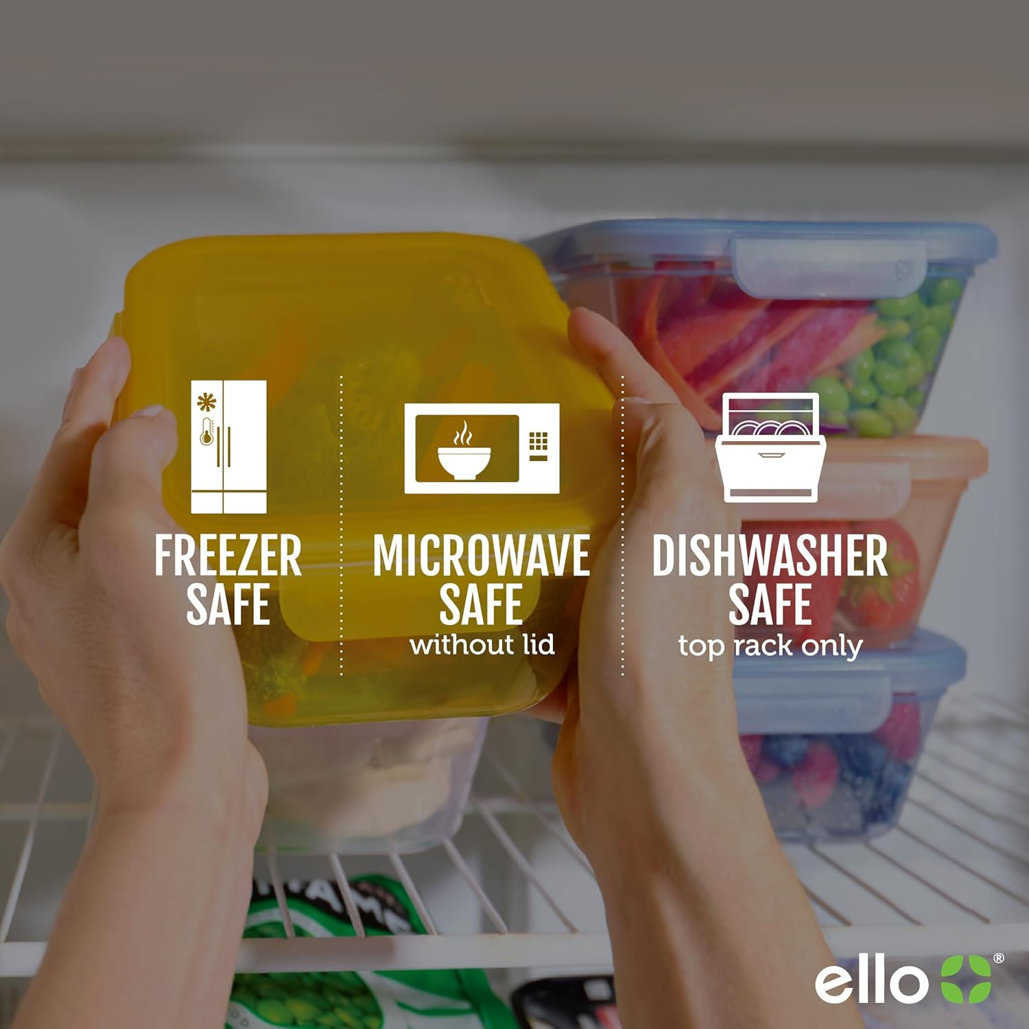 Ello Snap & Nest 10-Piece 4.5 Cup Plastic Meal Prep Set, Reusable Food Container