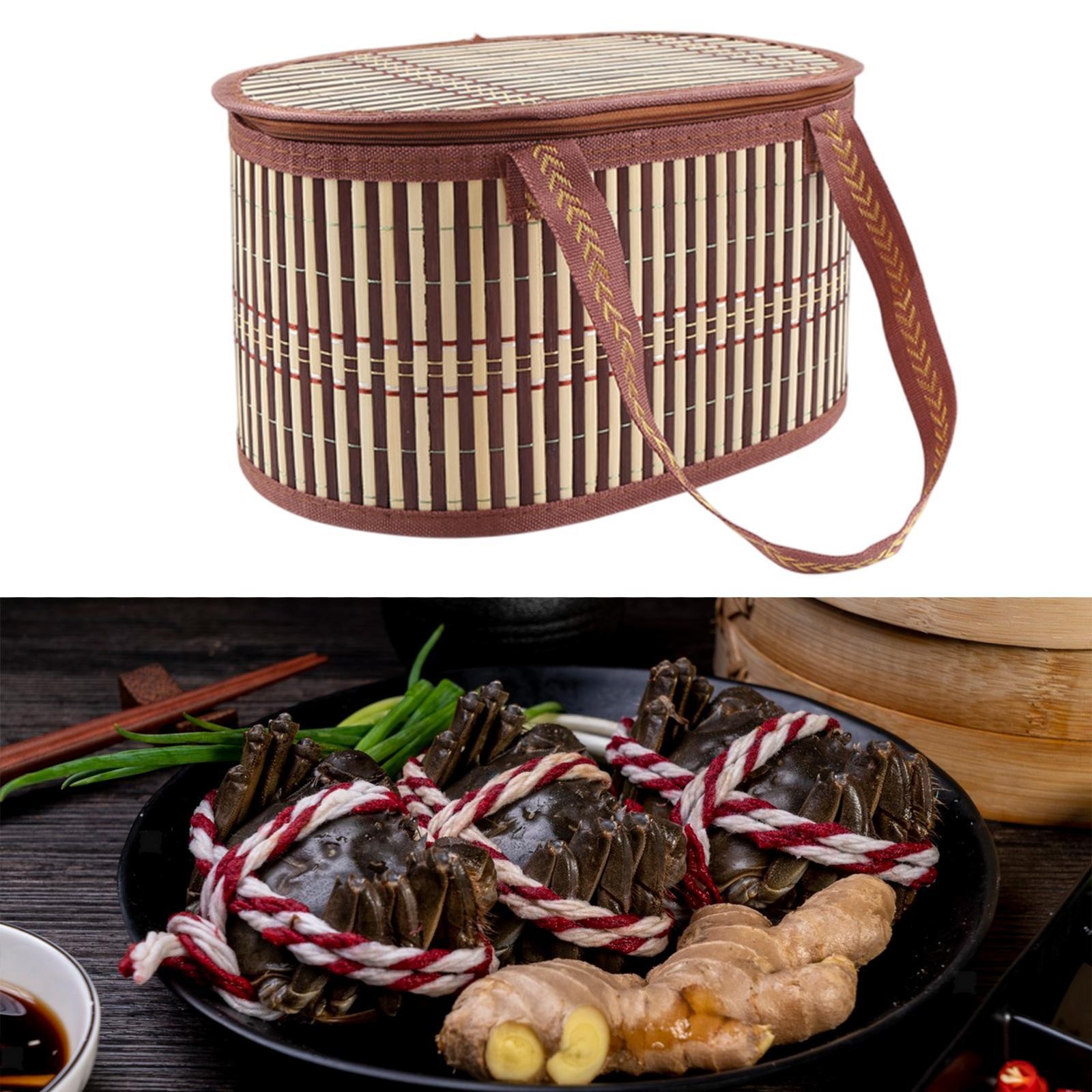 Bamboo Basket Gift Basket Organizer with Lid Storage Organizer Decorative
