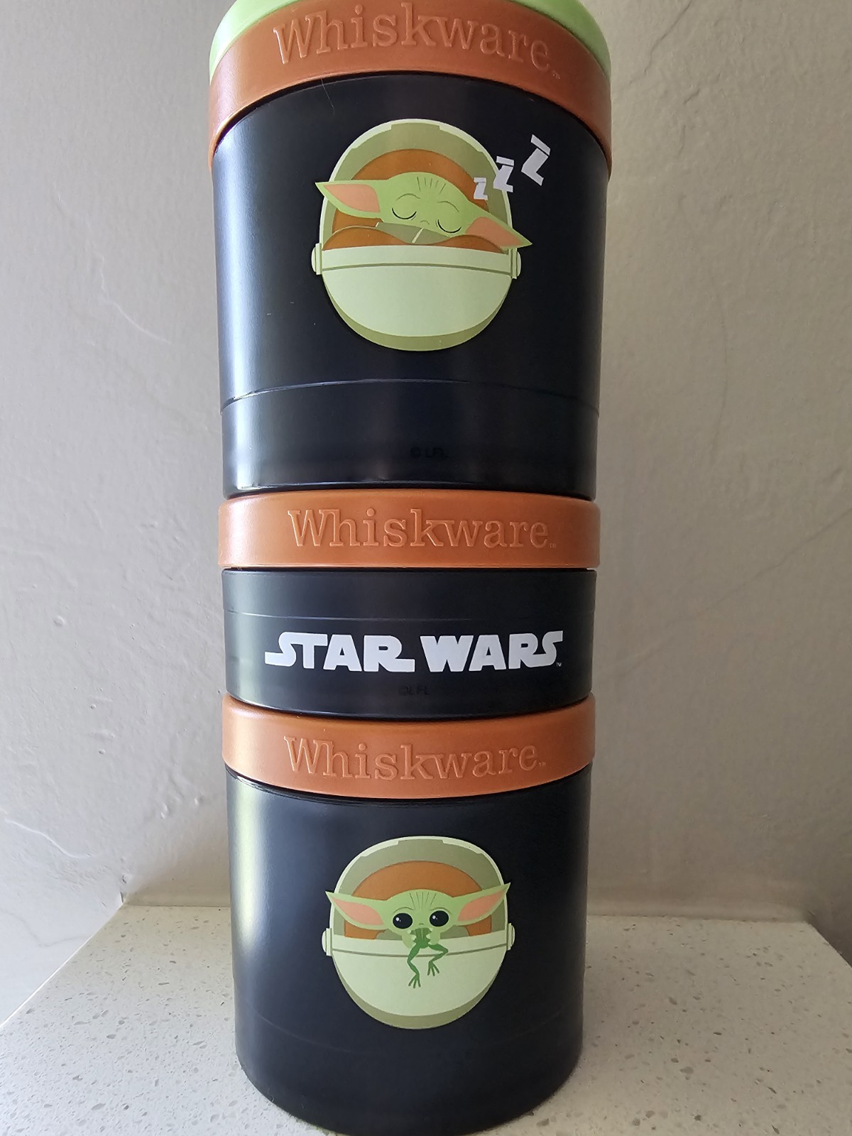 WHISKWARE Star Wars Snack Container Grogu Baby Yoda “Naps and Snacks” 3 Tier