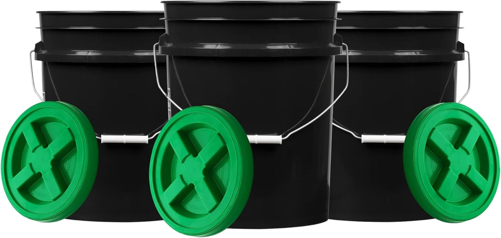 House Naturals 5 Gallon Black Food Grade BPA Free Bucket Pail with Screw on Air