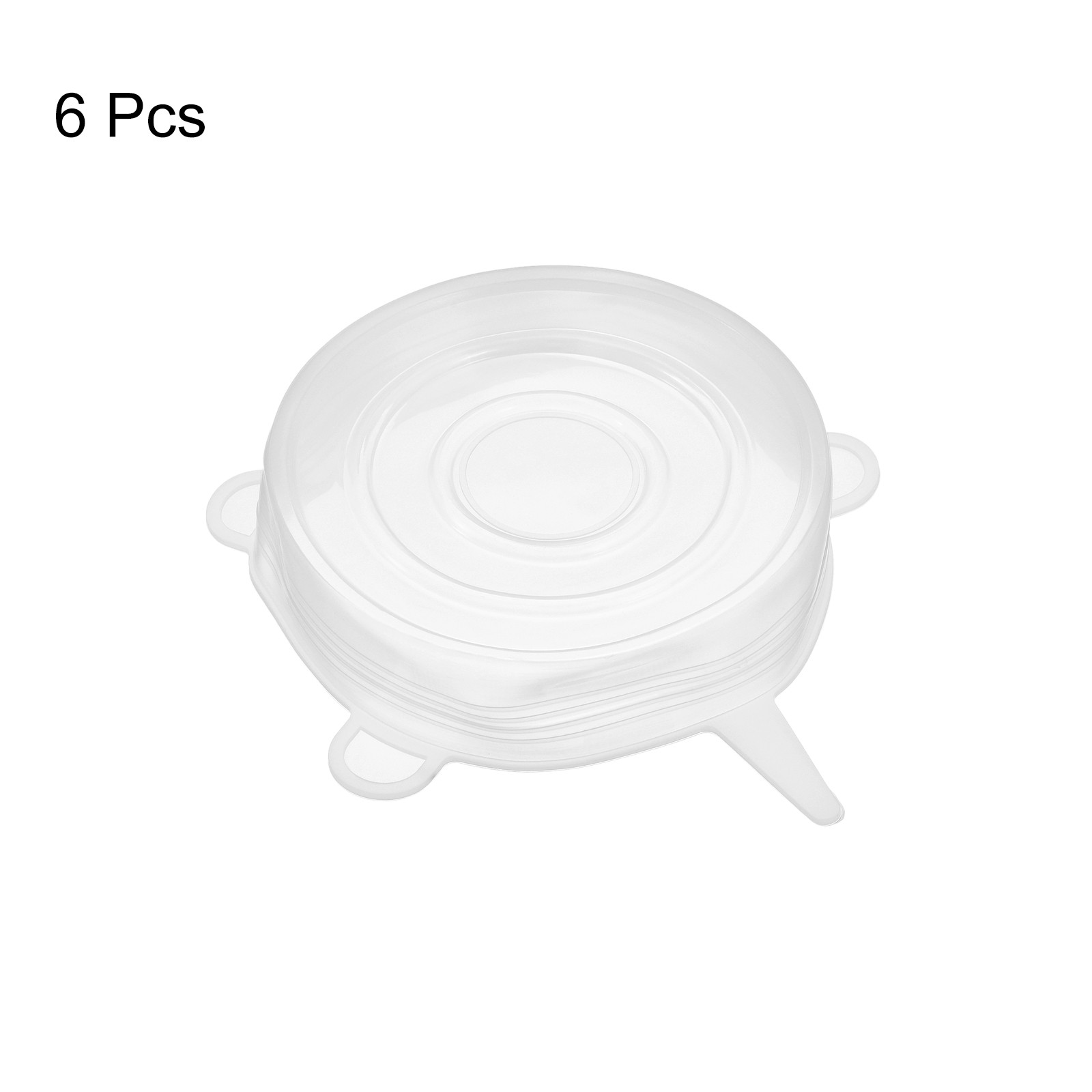 6Pack Silicone Stretch Lids 3.74″ Round Container Lid for Food Cover White
