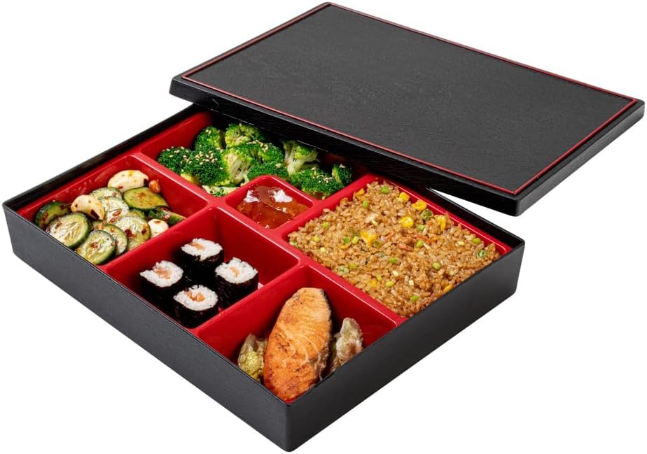 Restaurantware-12.2 x 9.8 x 2.4 Inch Compartment Lunch Large, Black