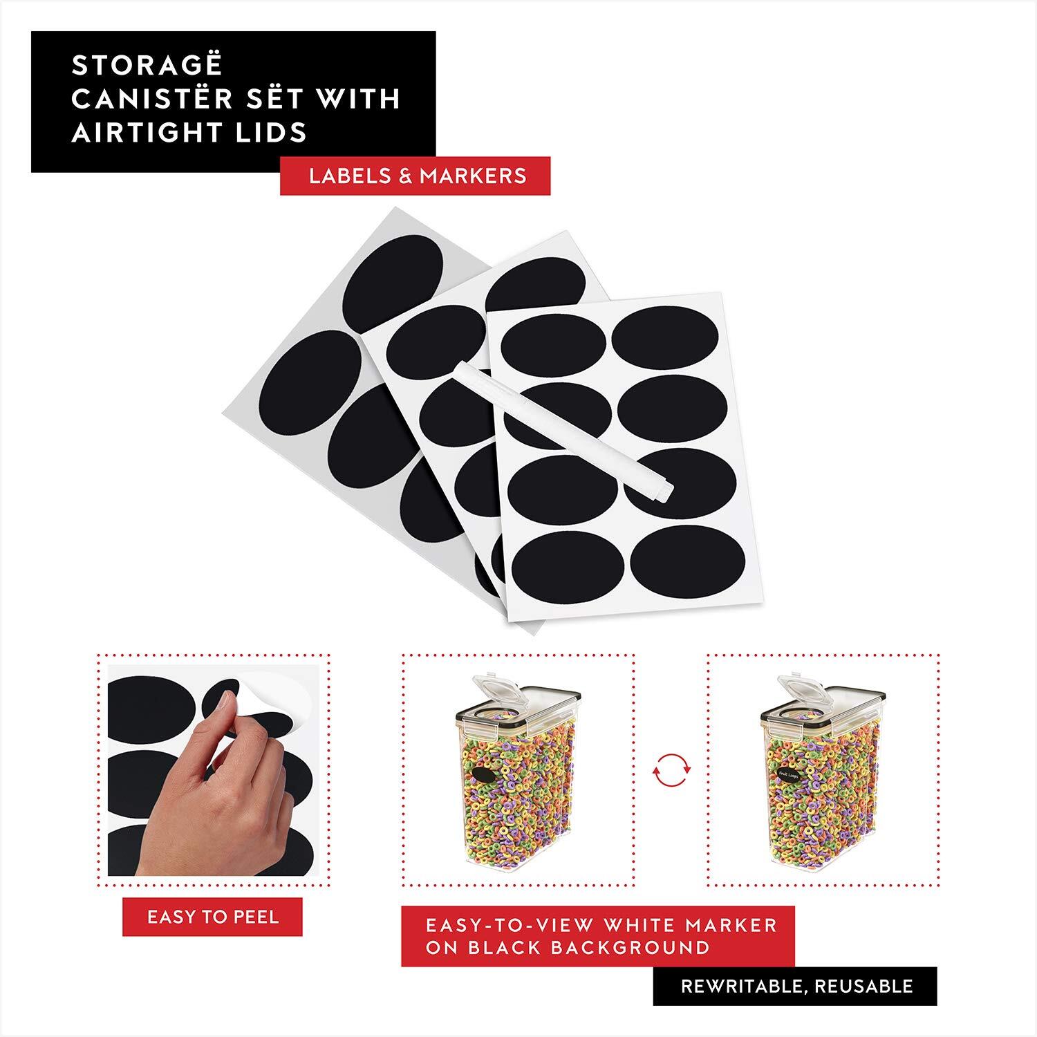 Cereal Containers Storage 4 Pack Cereal Dispenser Airtight Food Storage Containe