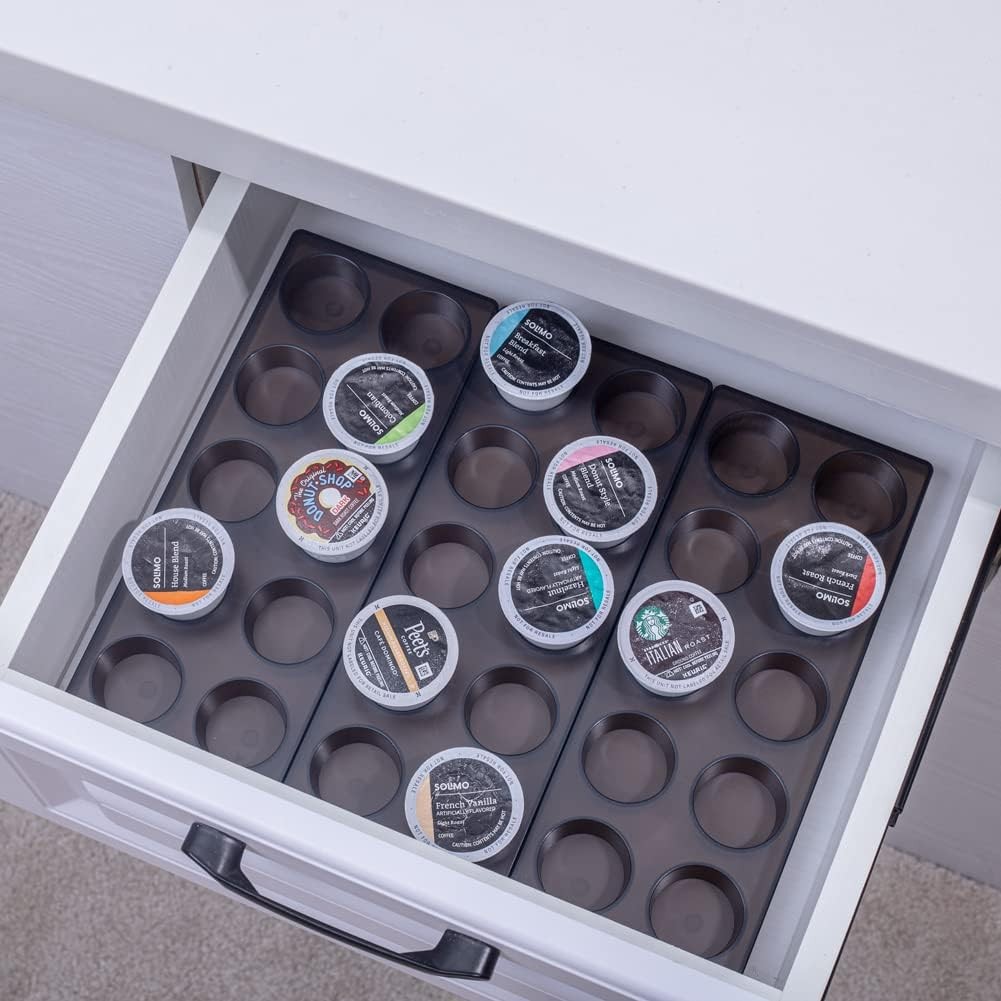 Coffee Pod Storage Organizer for Kitchen Drawer Holders 20pods, Brown-20pods