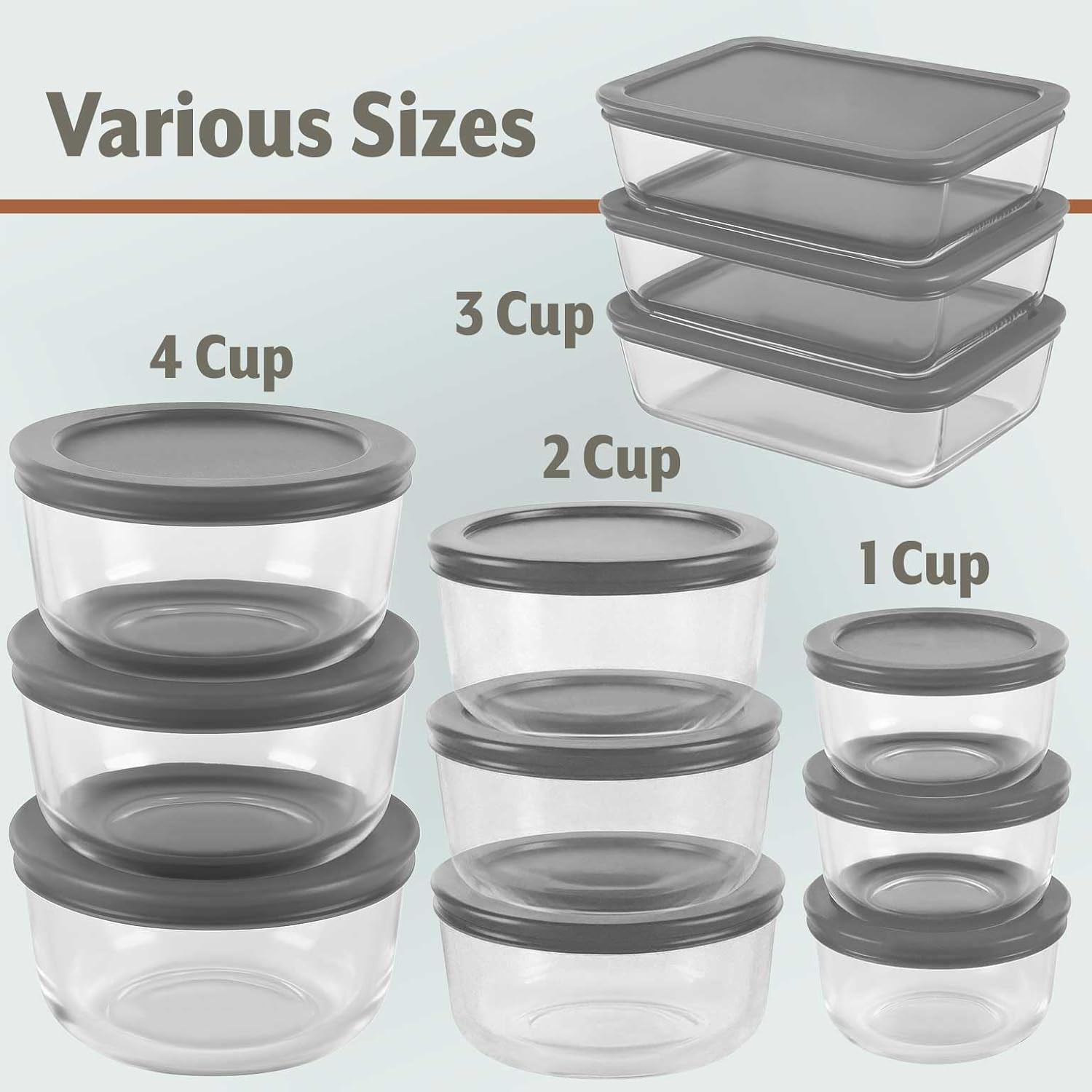 24Pc Set Glass Food Storage Containers & Bowls with Airtight Lids – Leakproof Bp