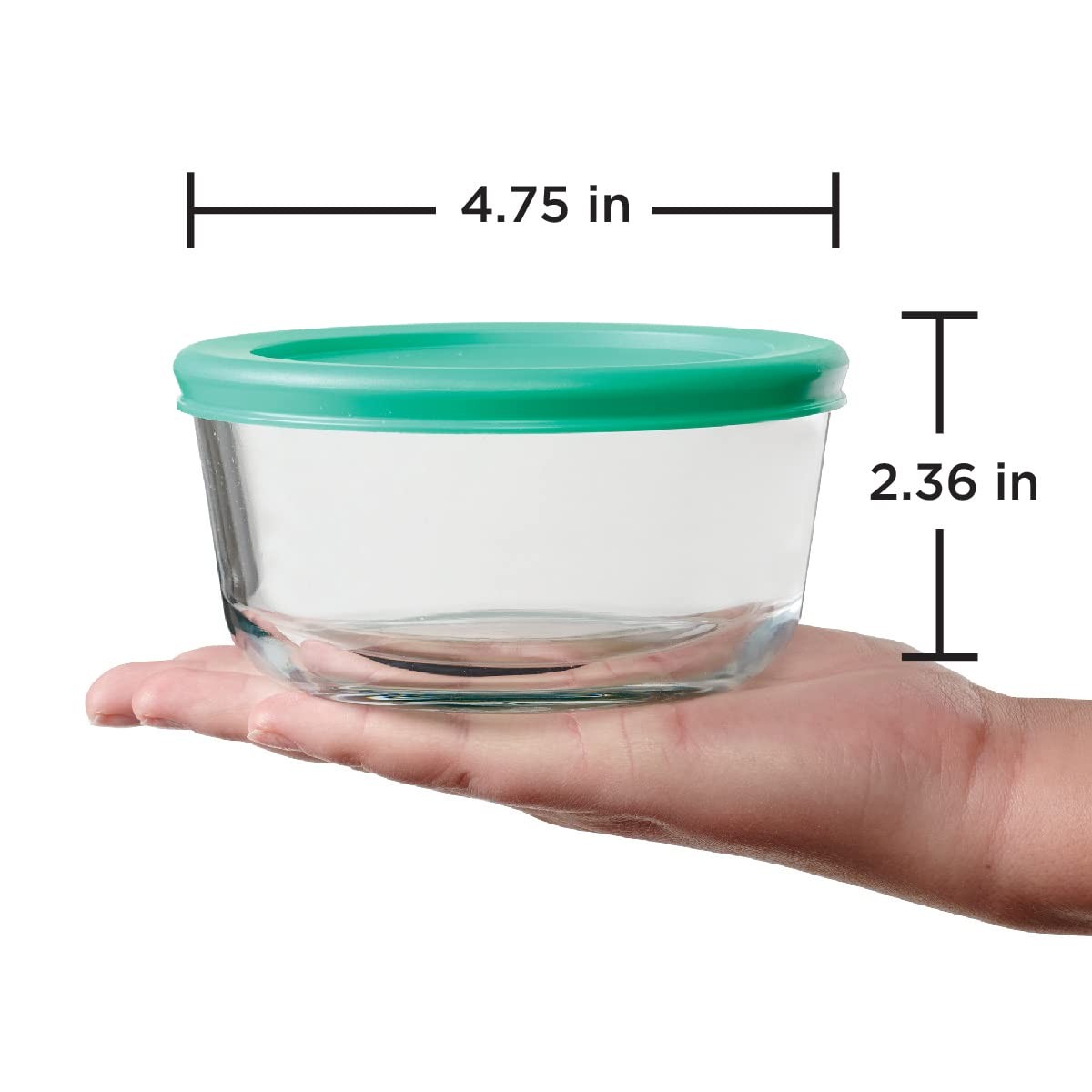 2 Cup Glass Storage Containers with Lids, Set of 4 Glass Food Storage Containers